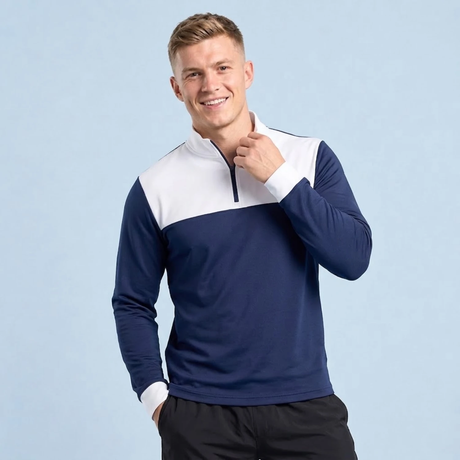 Custom 280G Stretch Interlock Quarter Zip Sweatshirt