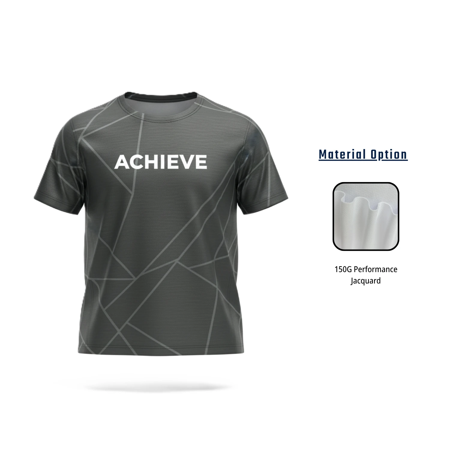 Unisex and Kids' Full Sublimation Short Sleeve T-Shirt with 150G Performance Jacquard Mesh