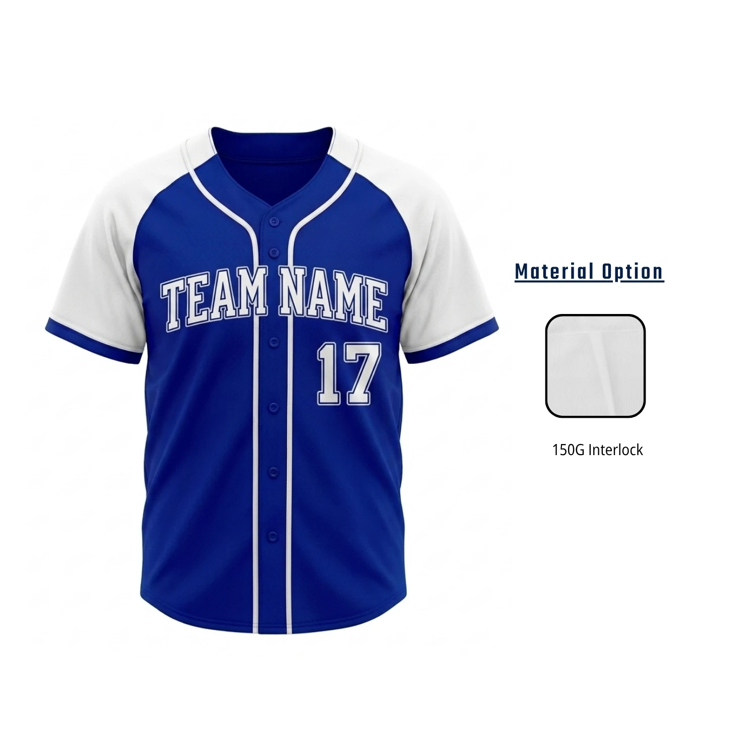Custom Full-Button Baseball Jersey – 150G Both Side Poly