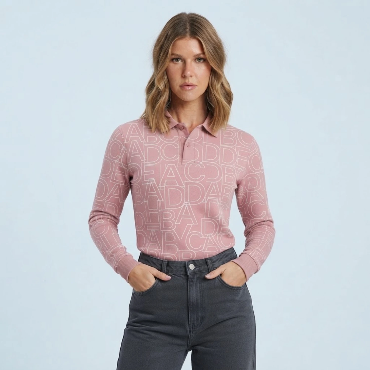Custom Full Sublimation Long Sleeve Polo - 160G Brushed Milk Silk