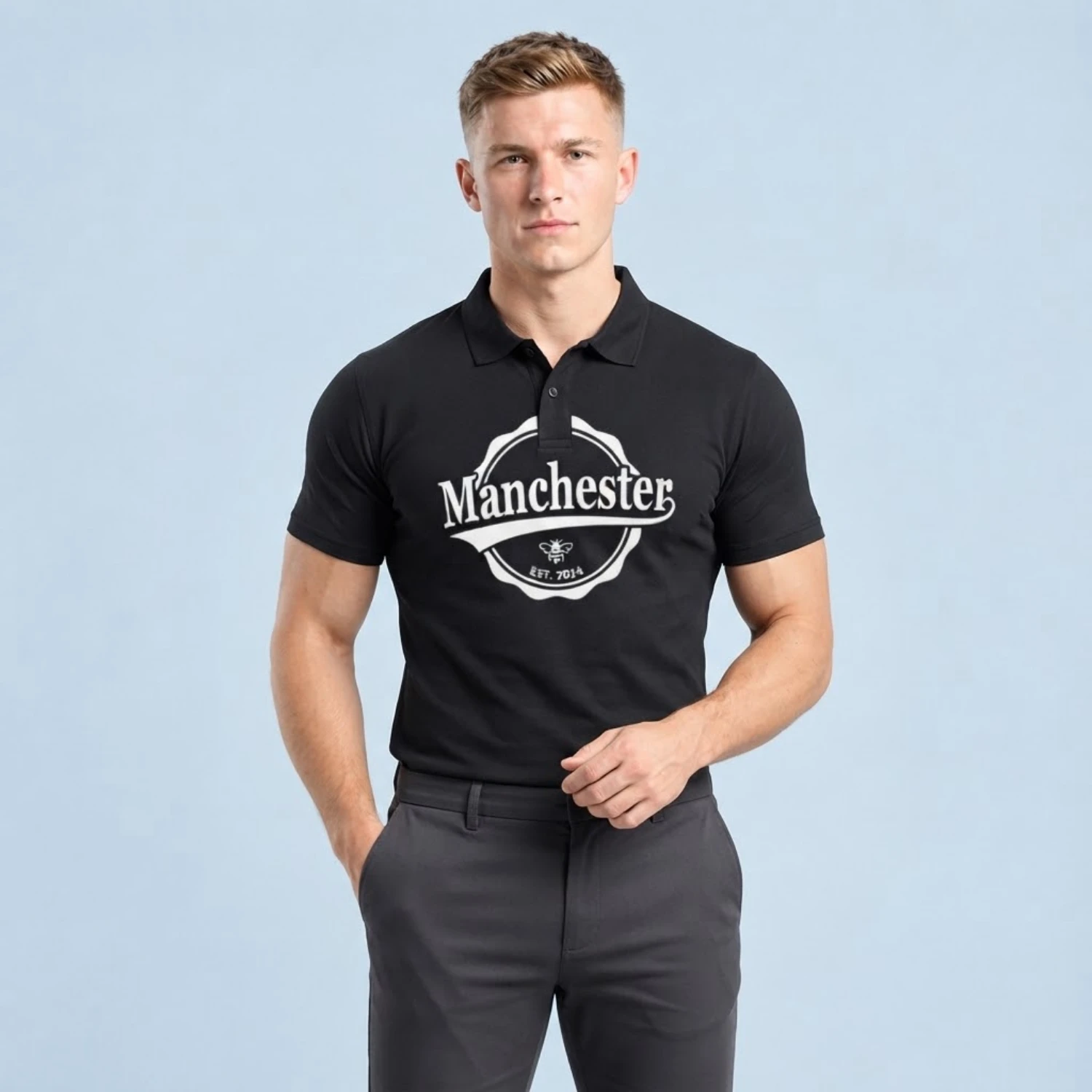 Custom Poly-Cottony Short Sleeve Polo Shirt
