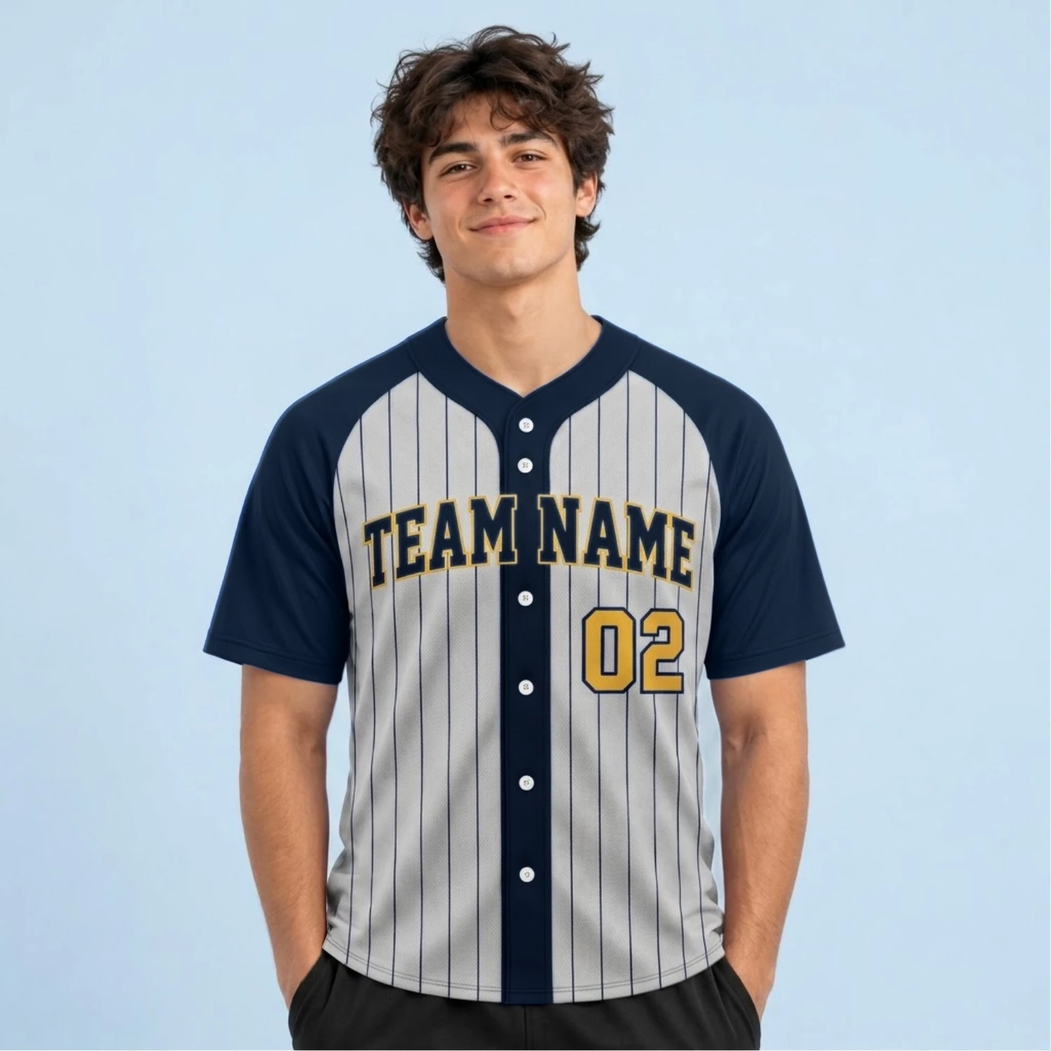 Custom Sublimated Full-Button Baseball Jersey – No Piping