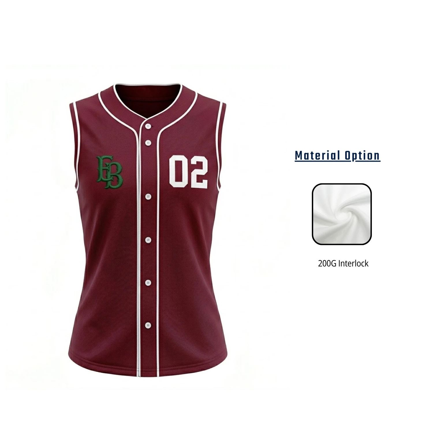 Women’s Sleeveless Baseball Jersey – Full Button