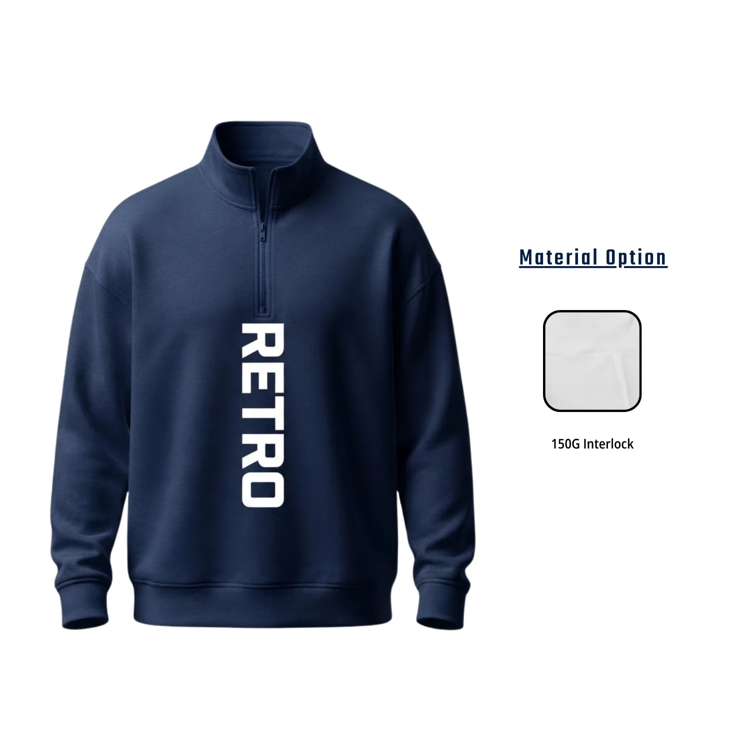 150GSM Interlock Quarter Zip Pullover