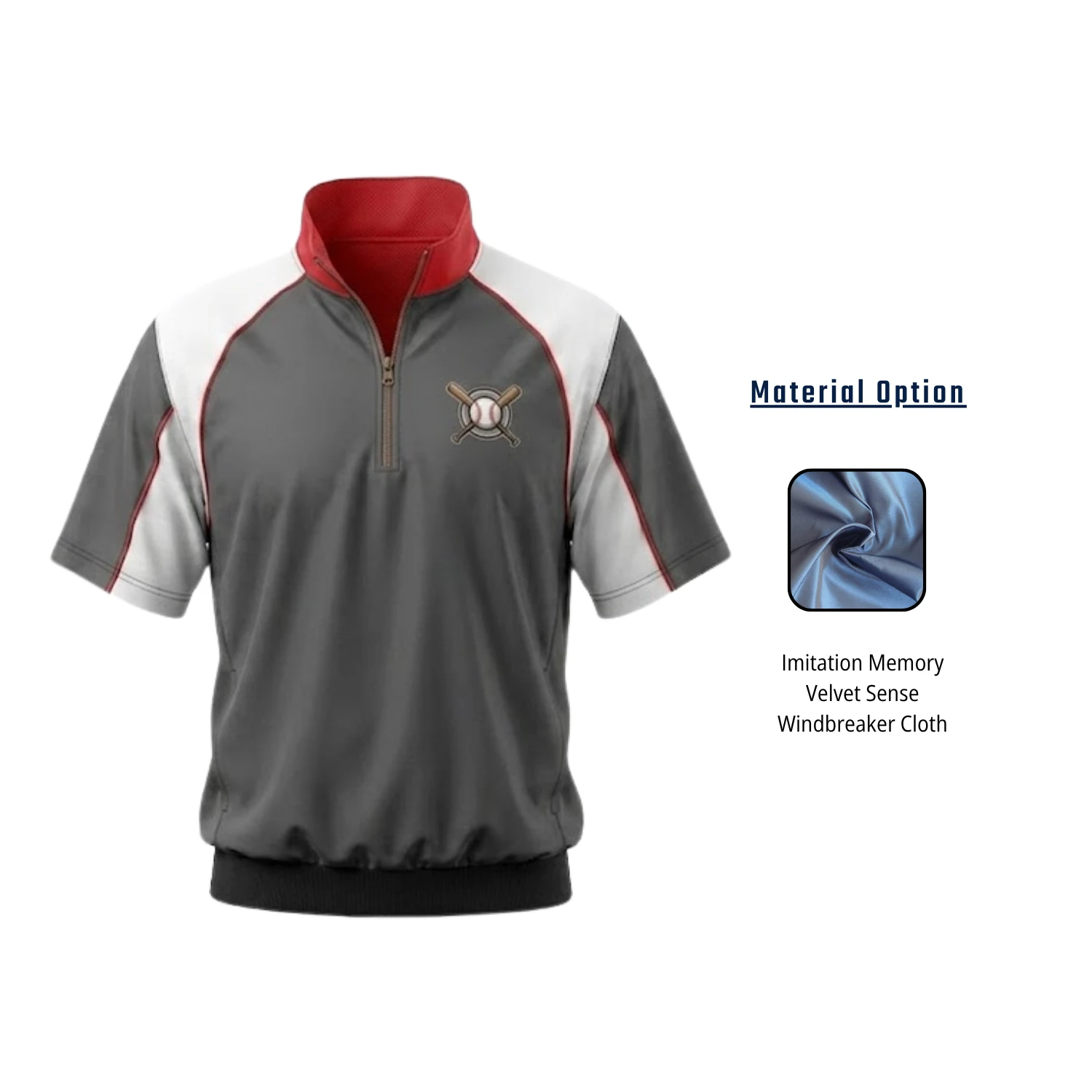 Custom Memory Velvet Quarter Zip Windbreaker Jacket