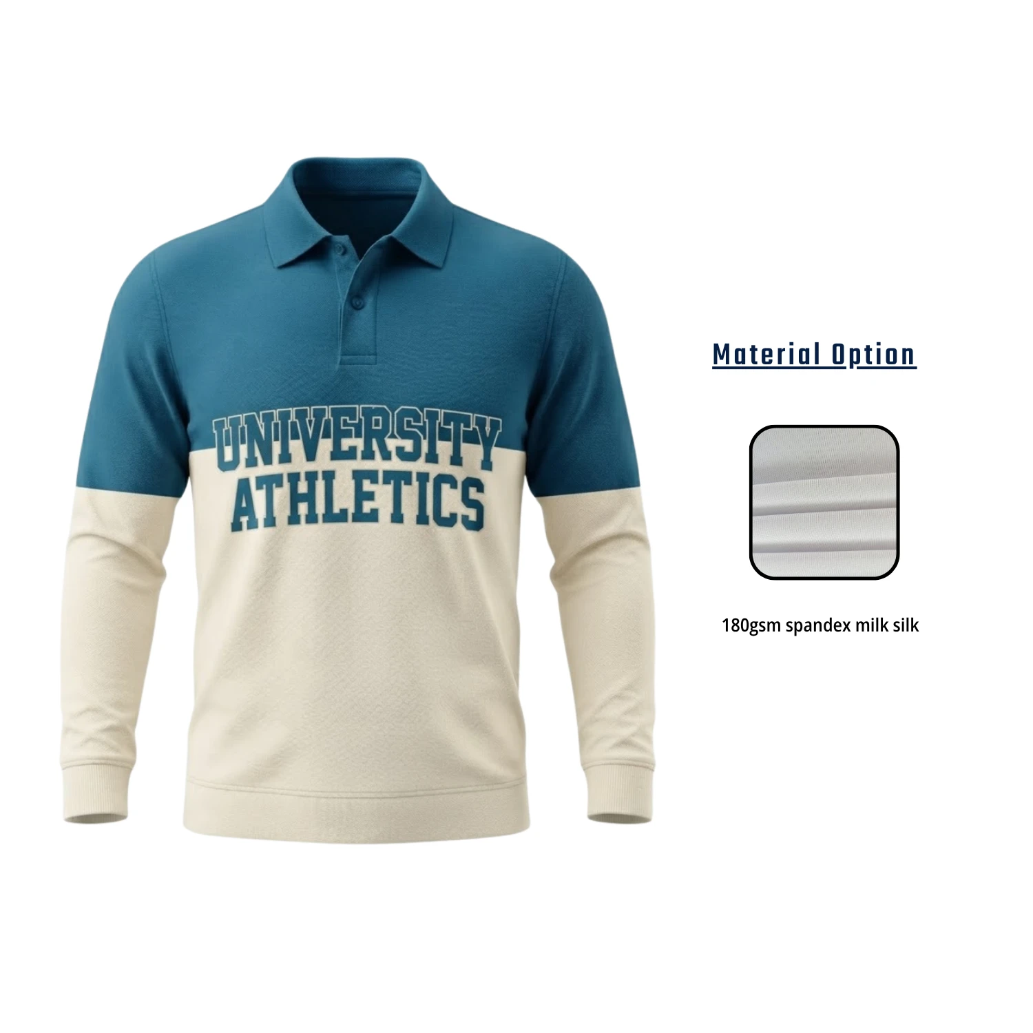 Custom 2-Way Stretch Milk Silk Long Sleeve Polo Shirt