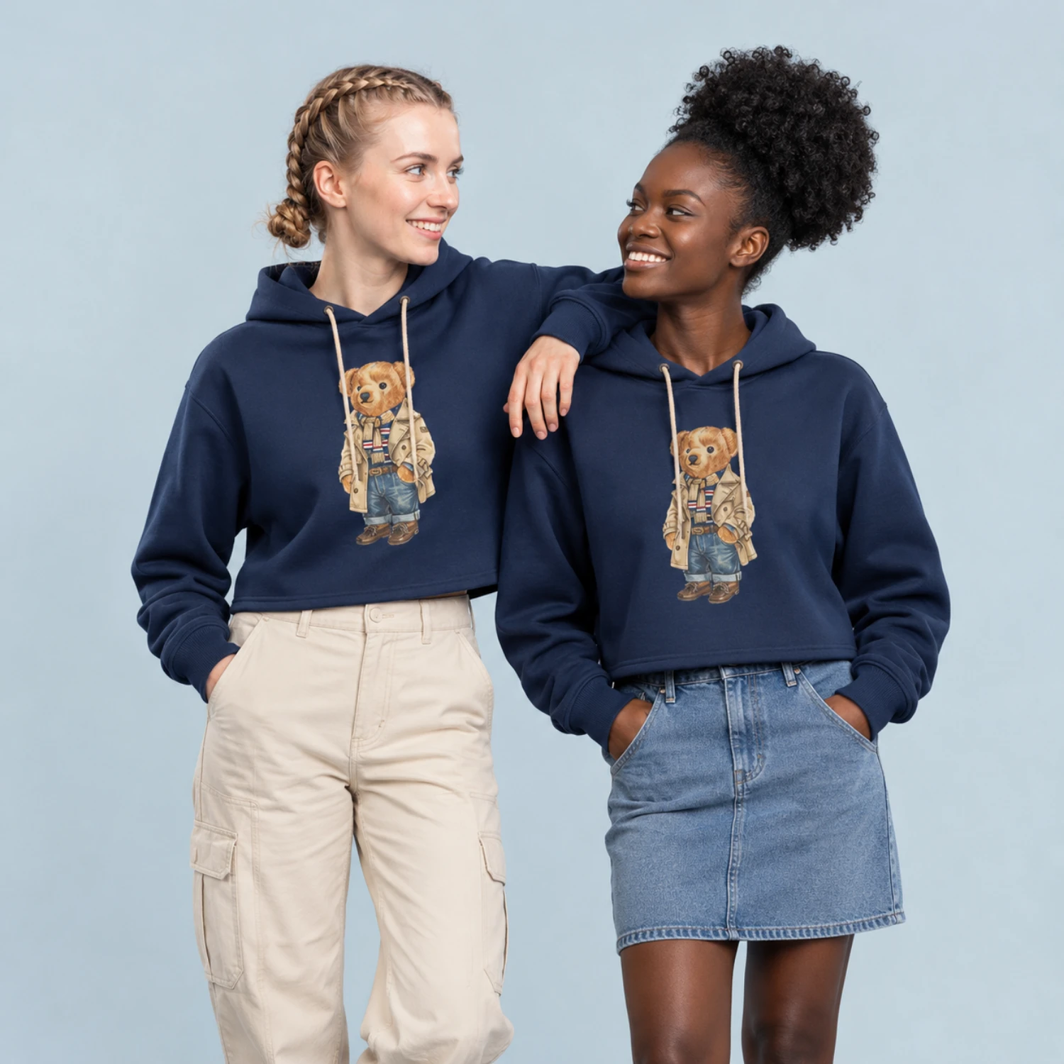 Custom Full Sublimation 310G Fleece-Lined Cropped Hoodie