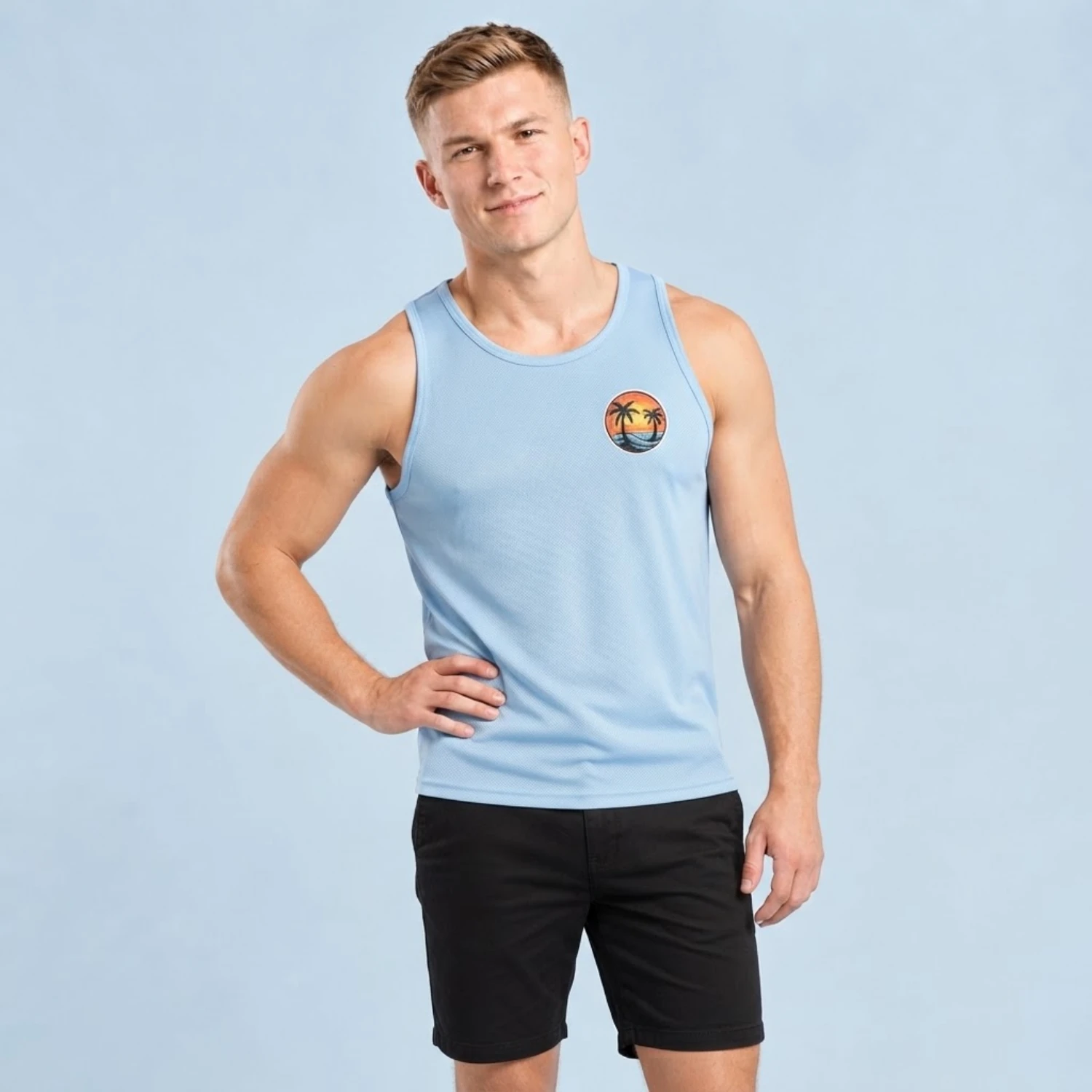 Custom Sublimation Pinhole Performance Tank Top – 150GSM Breathable