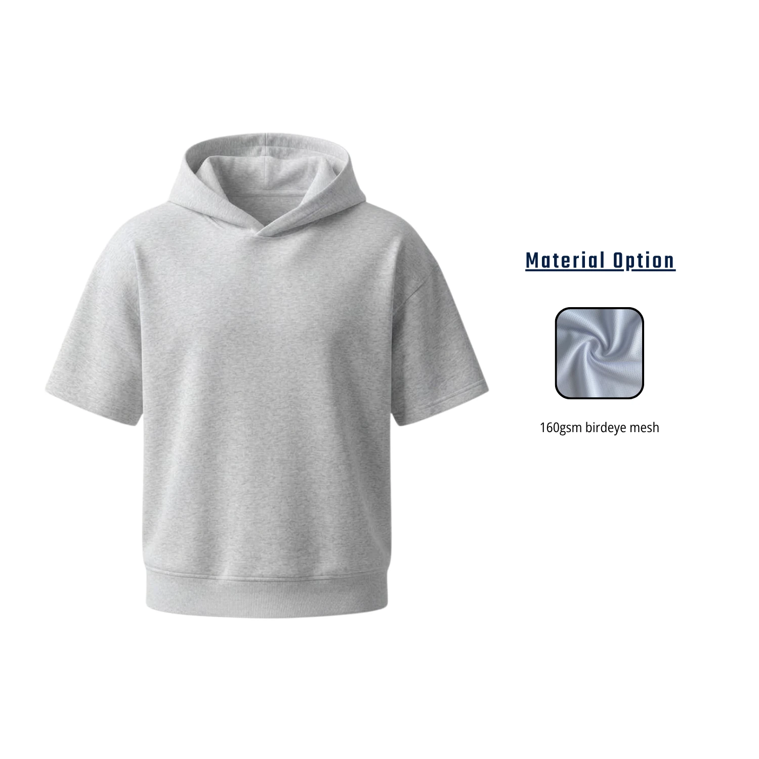Custom Full Sublimation 160G Birdseye Mesh Short Sleeve Hooded T-Shirt