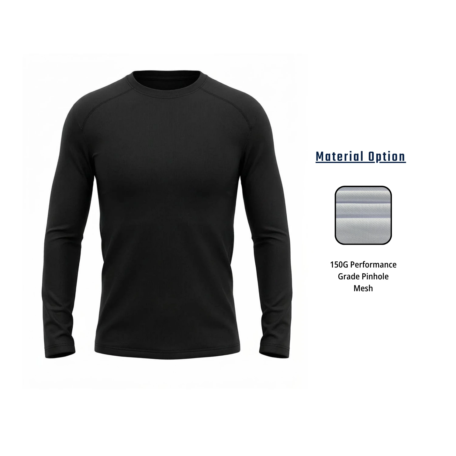 Custom Full Sublimation Pinhole Mesh Long Sleeve T-Shirt – 150GSM Breathable