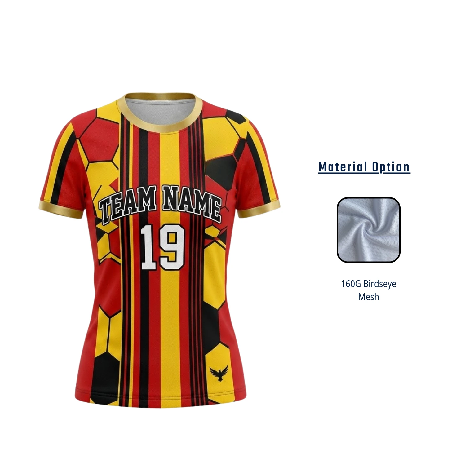 Custom Women’s Breathable Soccer Jersey with 160G Birdseye Mesh