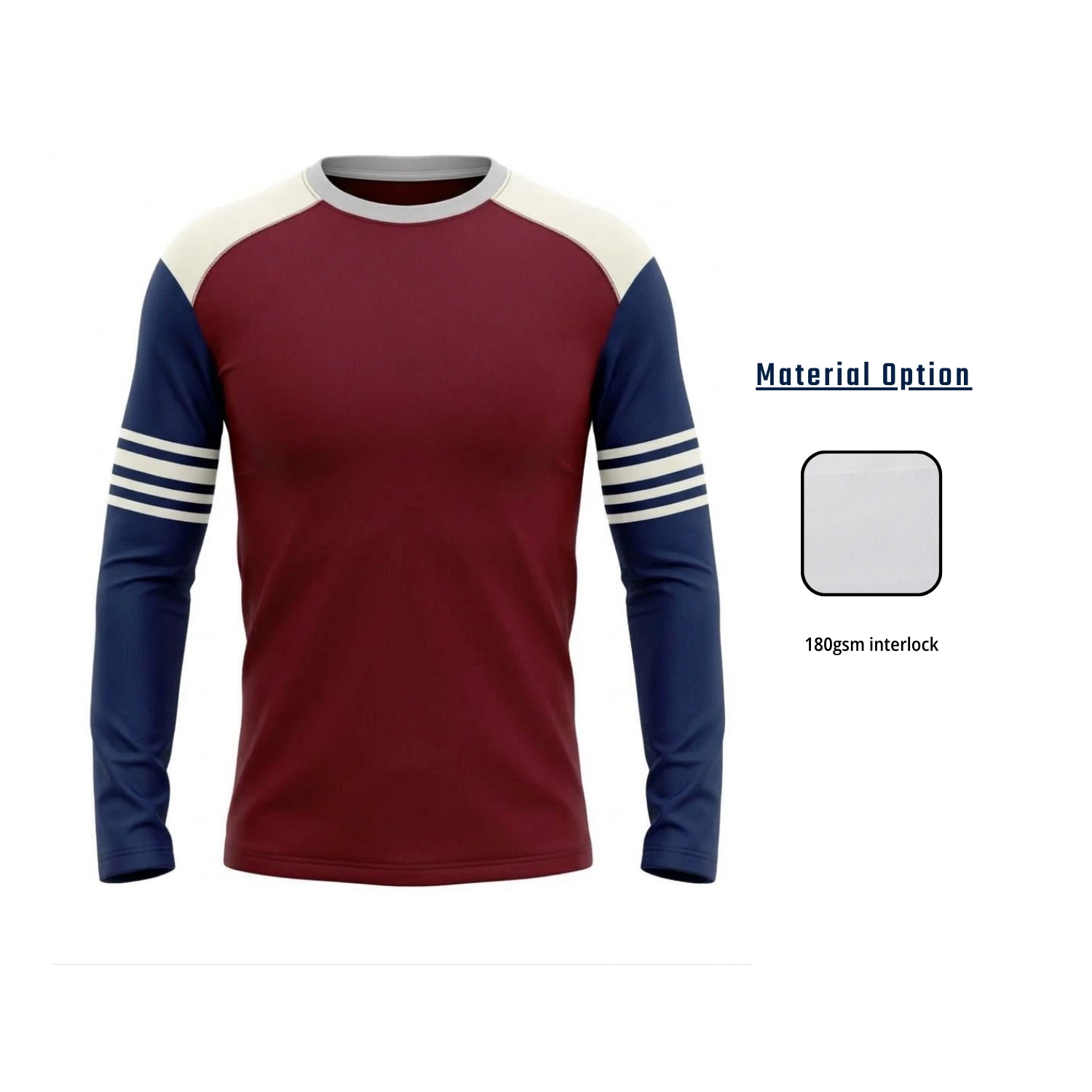Custom Heavyweight Long Sleeve T-Shirt | 180GSM Interlock