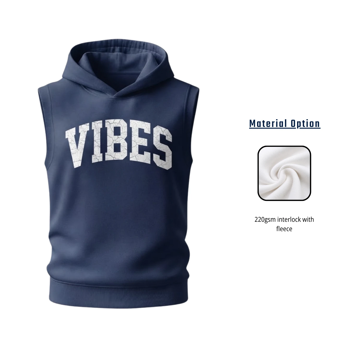 Custom Full Sublimation 220G Ultra Light Sleeveless Hoodie