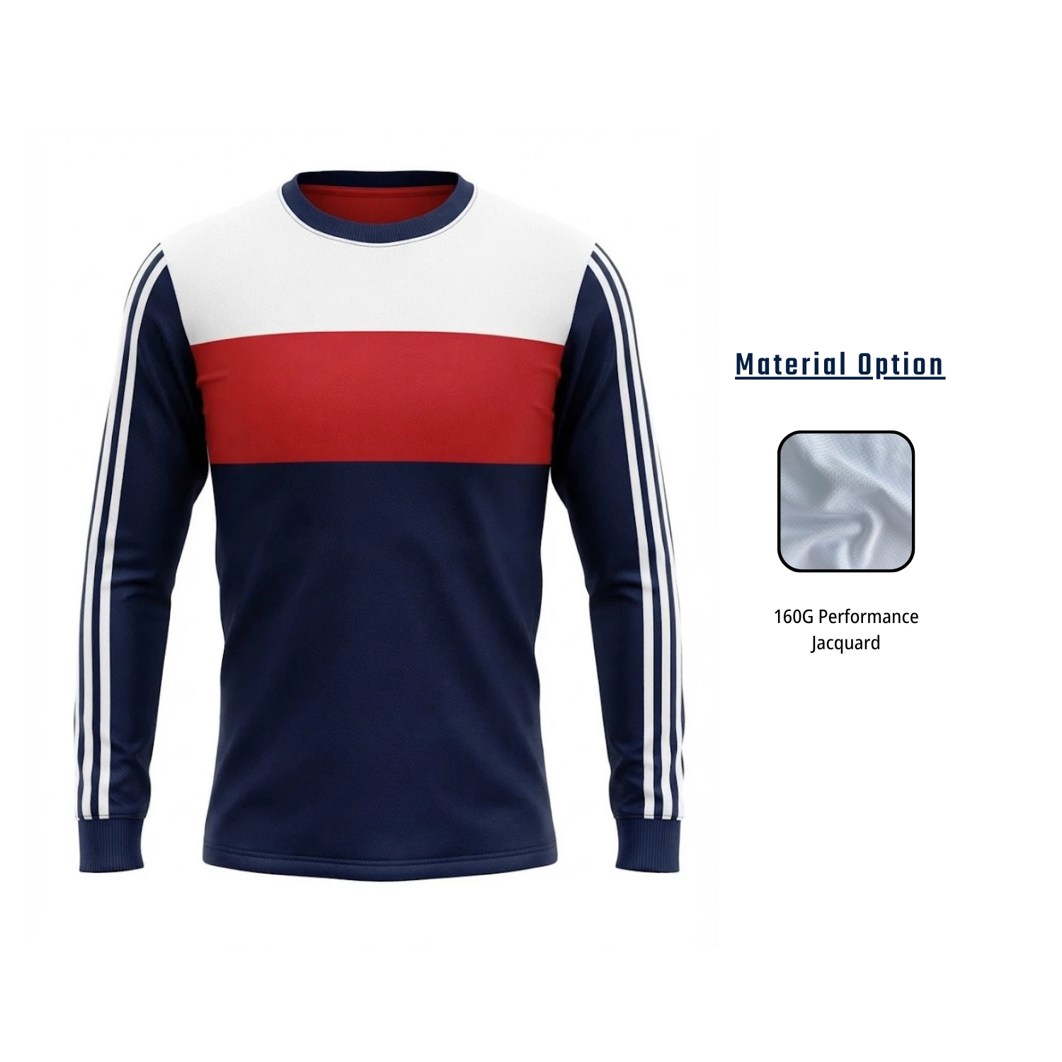 Custom Jacquard Mesh Long Sleeve T-Shirt – 160GSM Performance Sublimation Teamwear