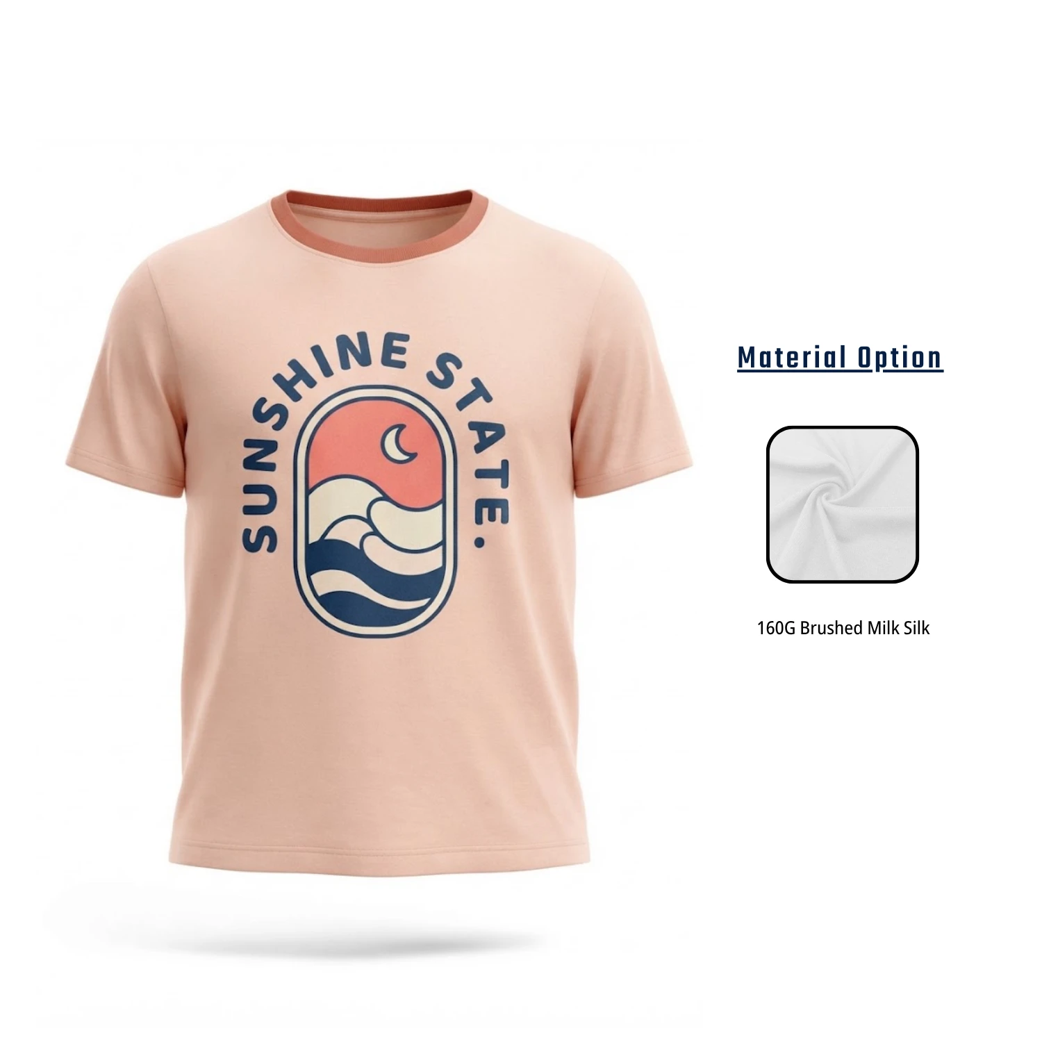 Custom 160GSM Brushed Milk Silk Sublimation T-Shirt