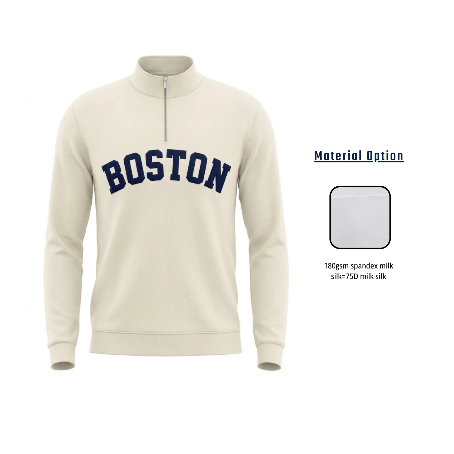 Custom Quarter Zip Pullover Long Sleeve | 180G Milk Silk