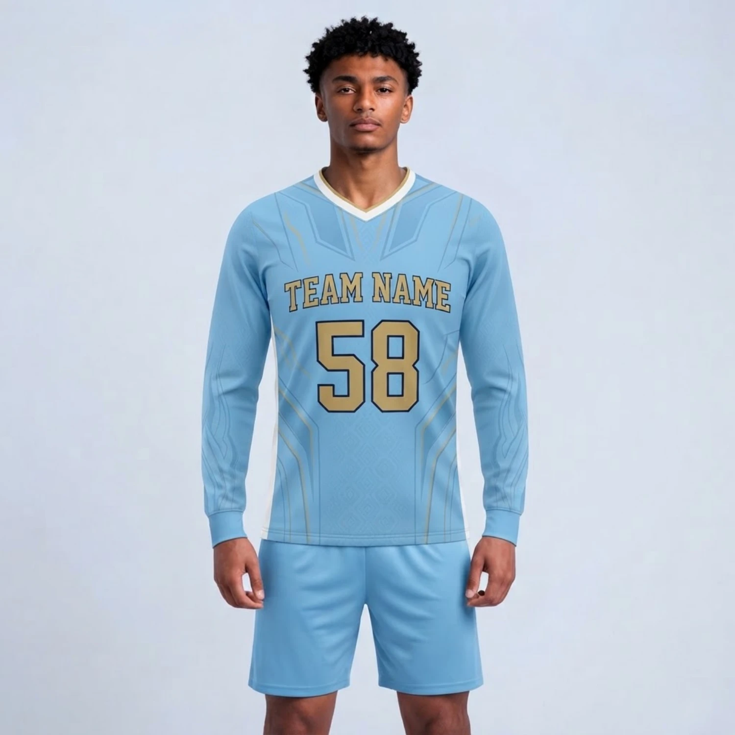 Custom Long Sleeve Soccer Jersey – Full Sublimation with 180gsm Milk Silk