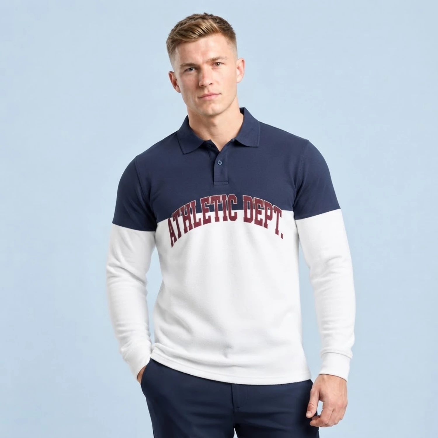 Custom Full Sublimation Long Sleeve Sports Polo Shirt – 150gsm Performance