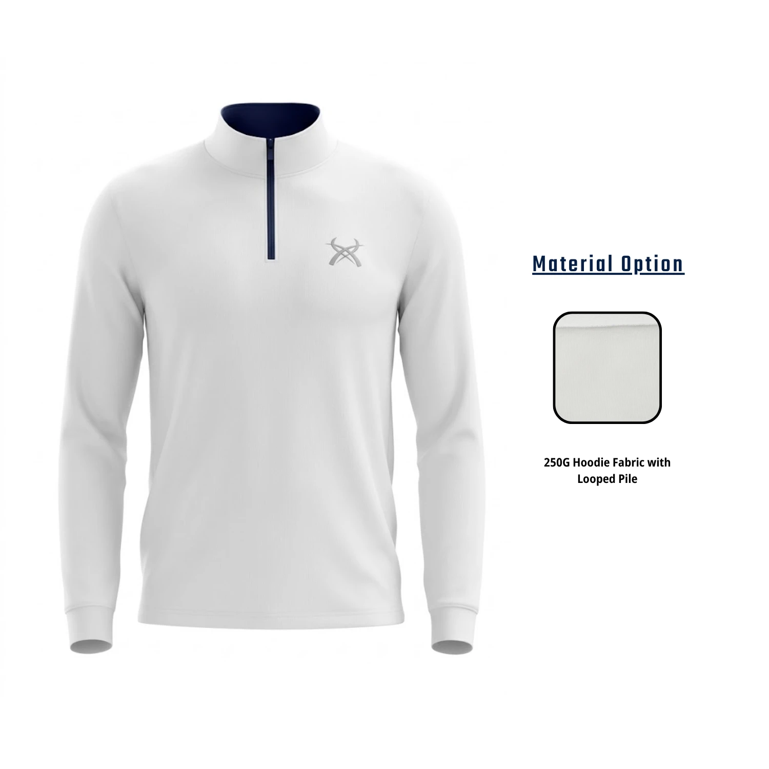 Custom 250G Looped Terry Half Zip Sweatshirt