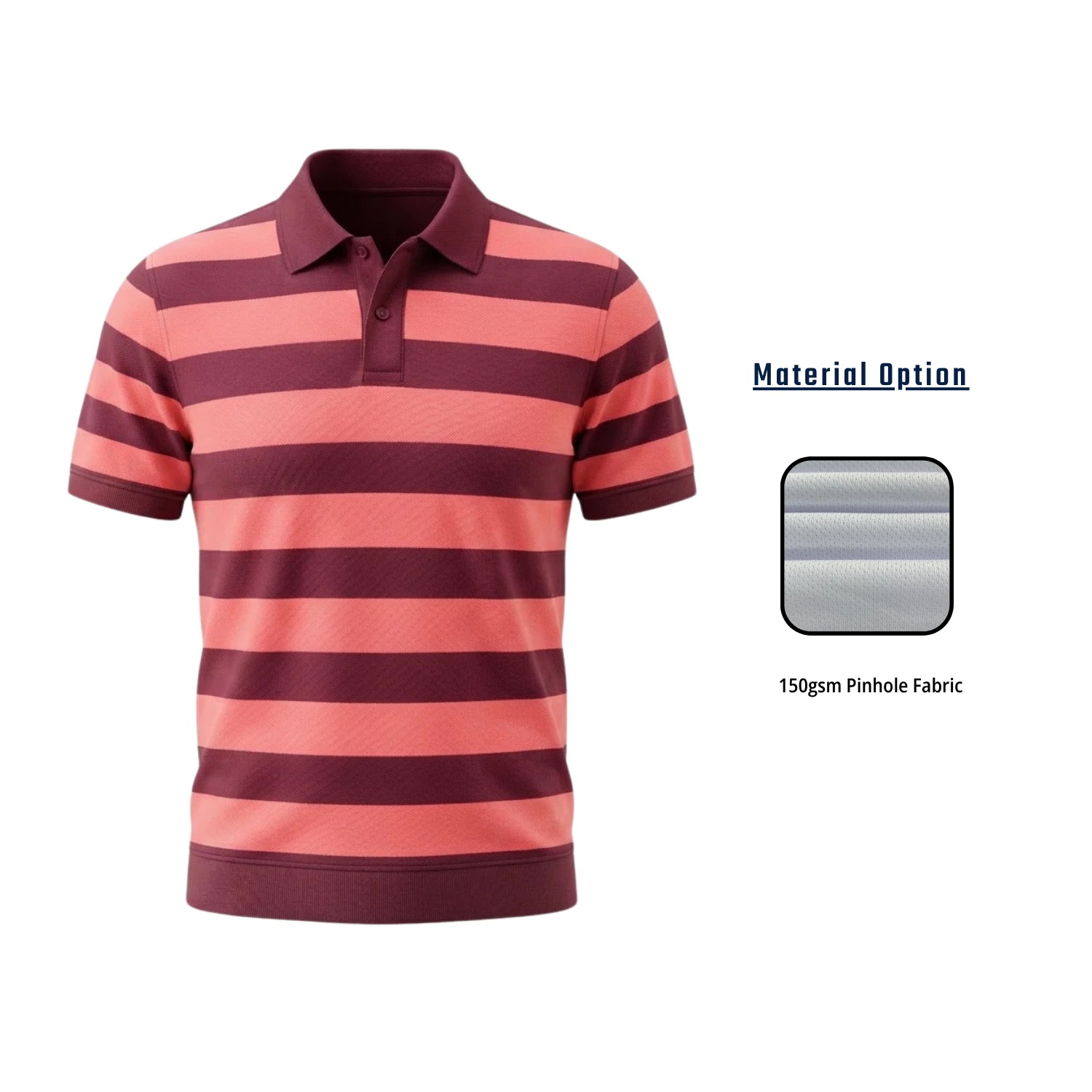 Men’s Sublimation Short Sleeve Golf Polo – 150GSM Pinhole