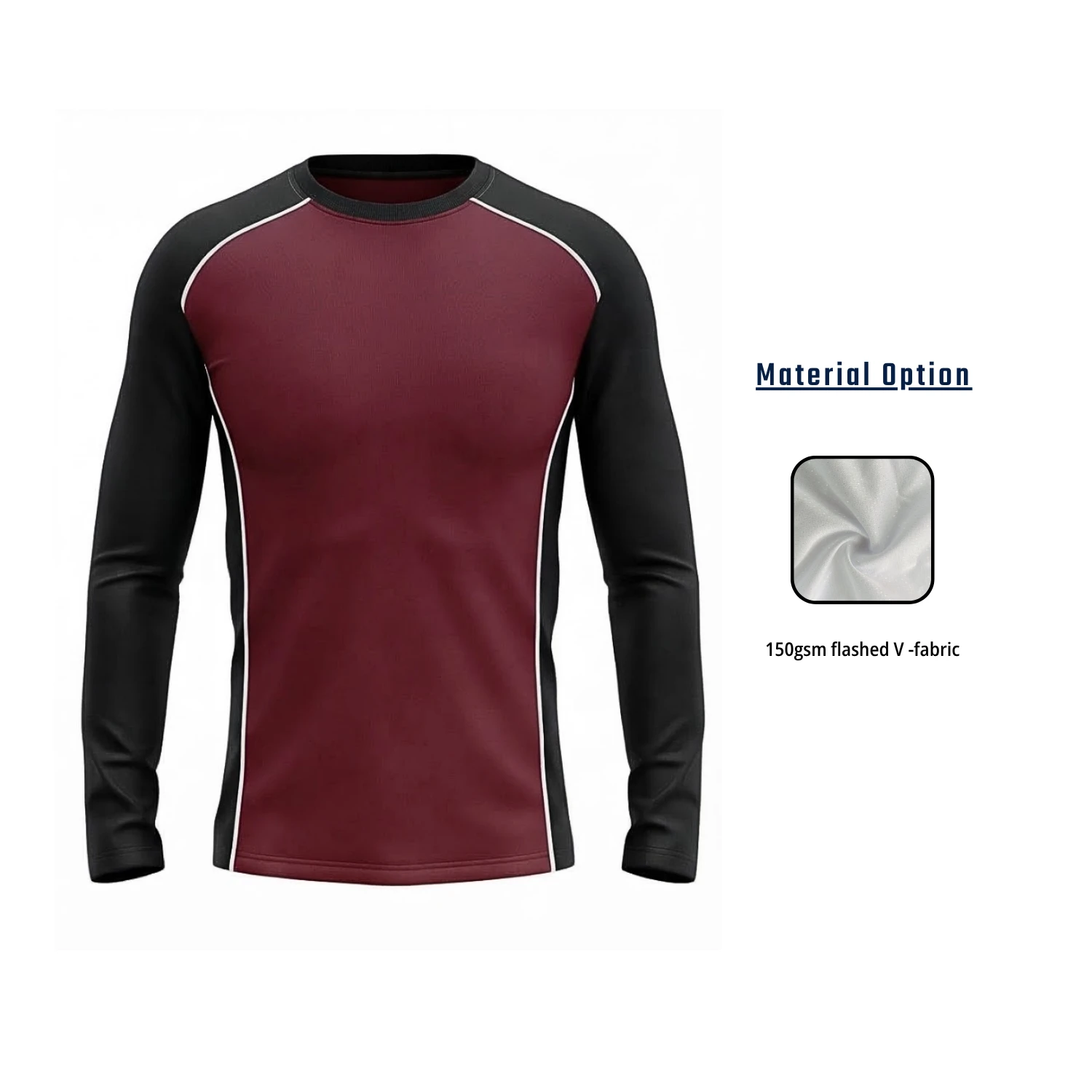 Custom Full Sublimation Long Sleeve T-Shirt – 150GSM Flashed V