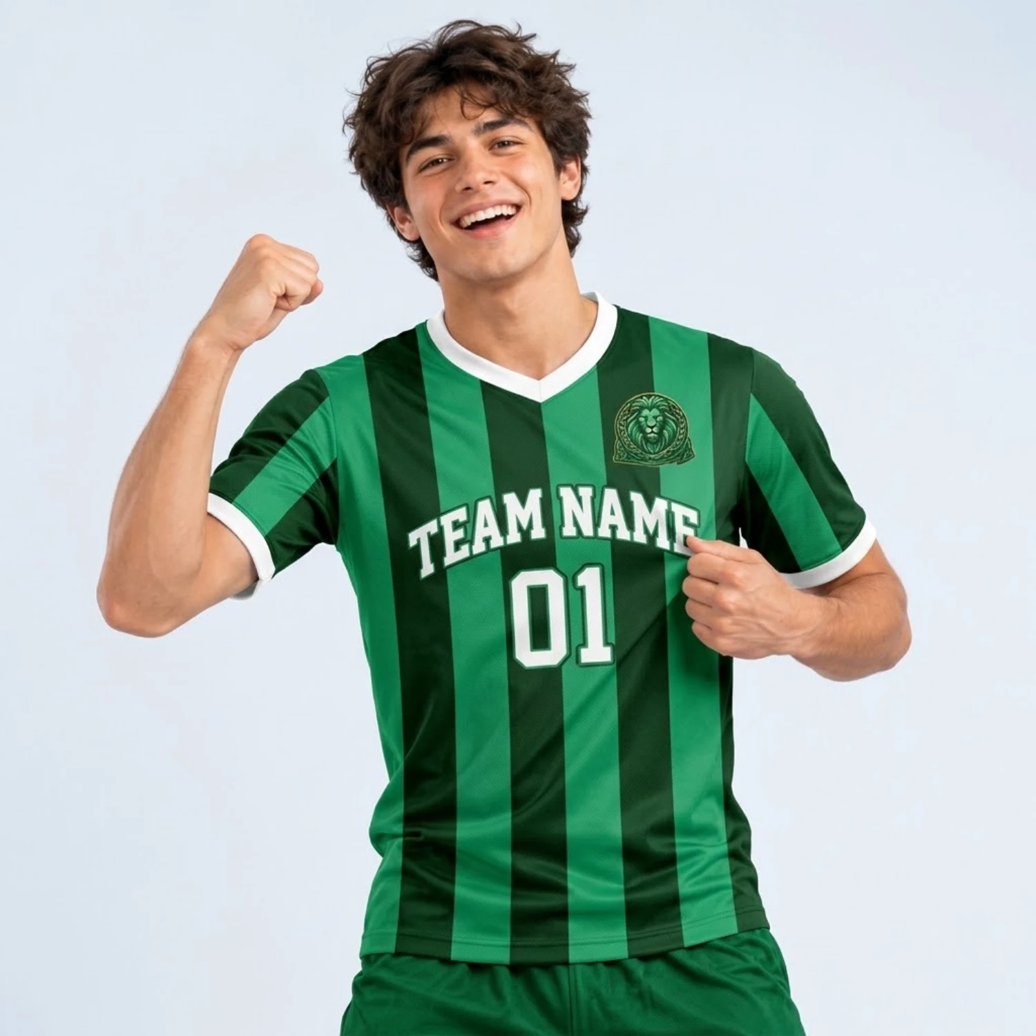 Custom Performance V-Neck Soccer Jersey with 180G Spandex Interlock