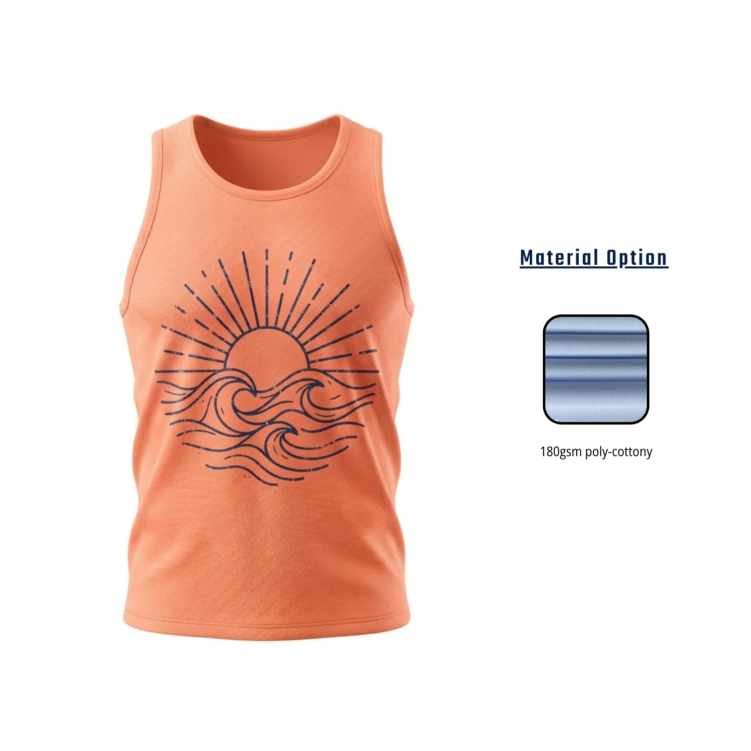 Cotton-Feel Sublimation Sleeveless T-Shirt – Custom 180GSM Poly-Cottony