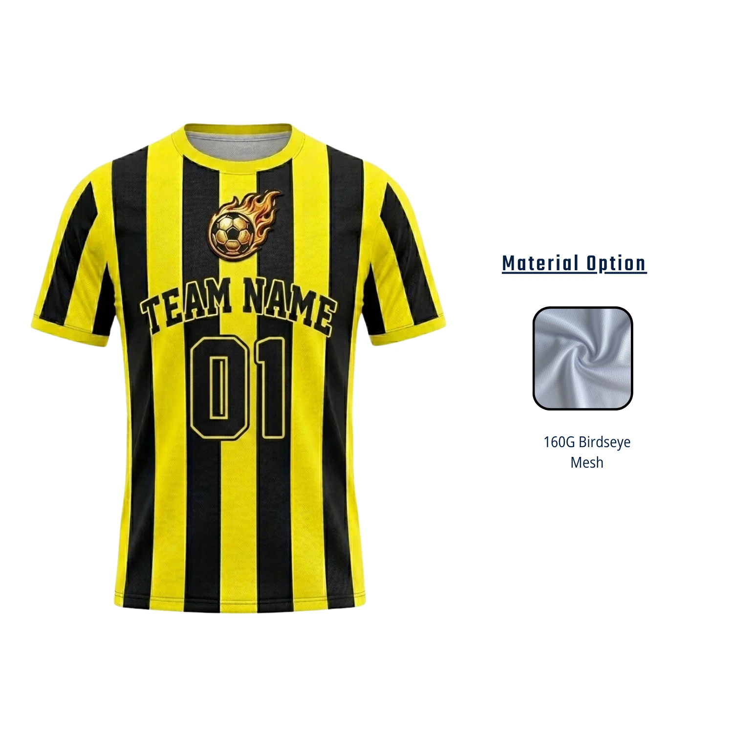 Custom Men’s & Youth Soccer Jerseyswith 160G Birdseye Mesh