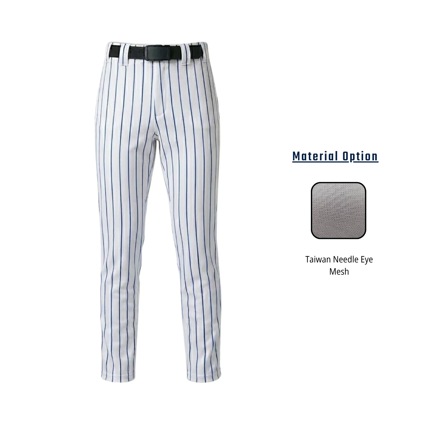 Custom Mesh Striped Baseball Pants – Full-Length Taiwan Needle Eye