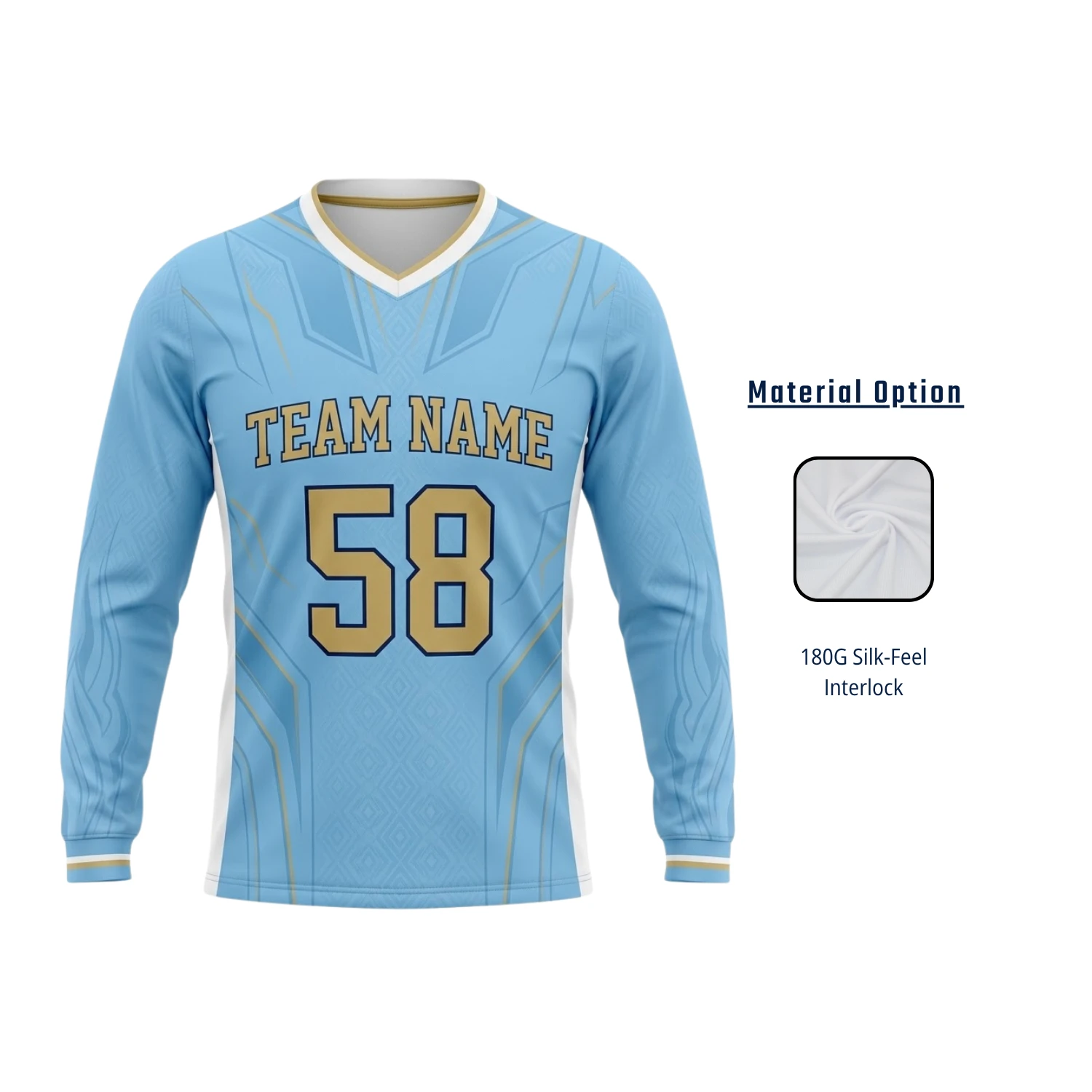 Custom Long Sleeve Soccer Jersey – Full Sublimation with 180gsm Milk Silk
