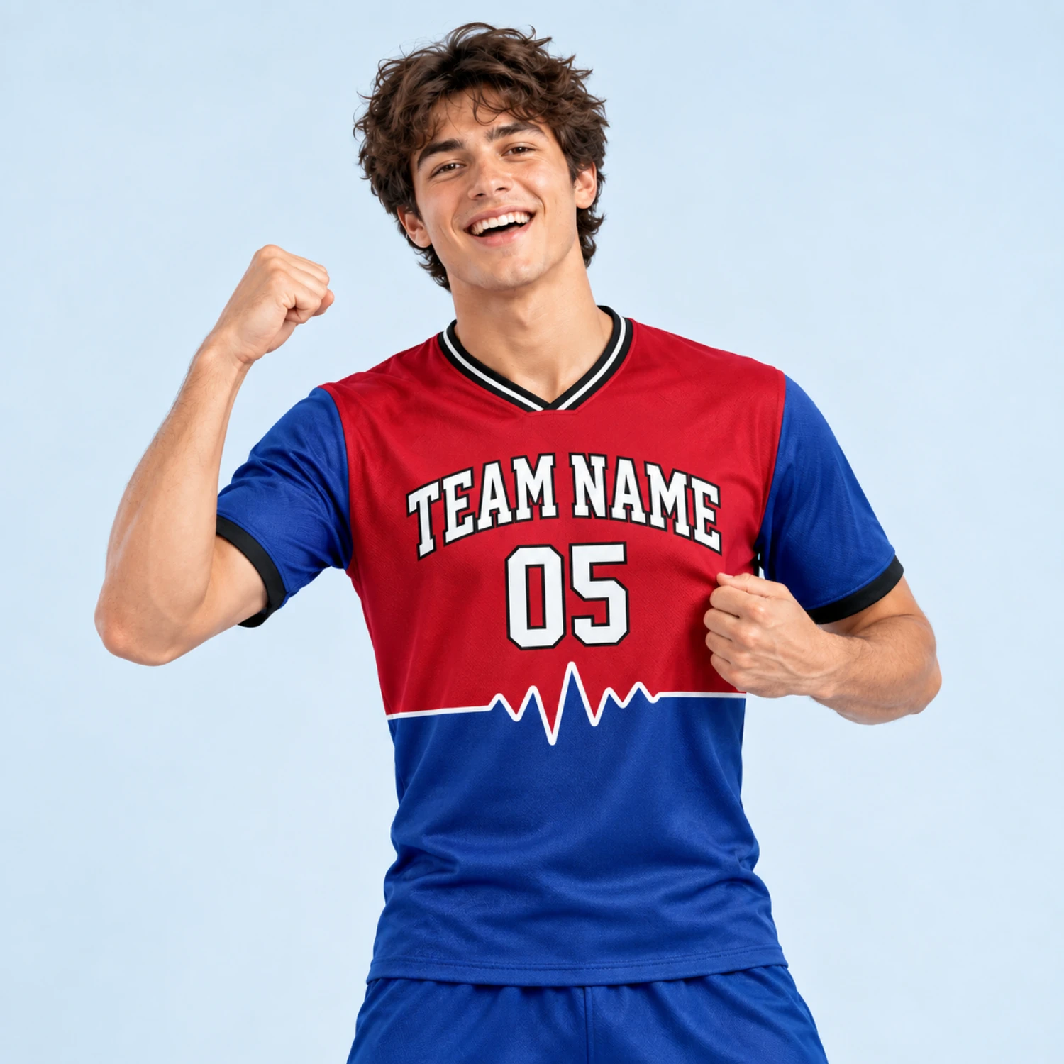 Custom Mesh Soccer Jersey – 160G Birdseye Flat V-Neck
