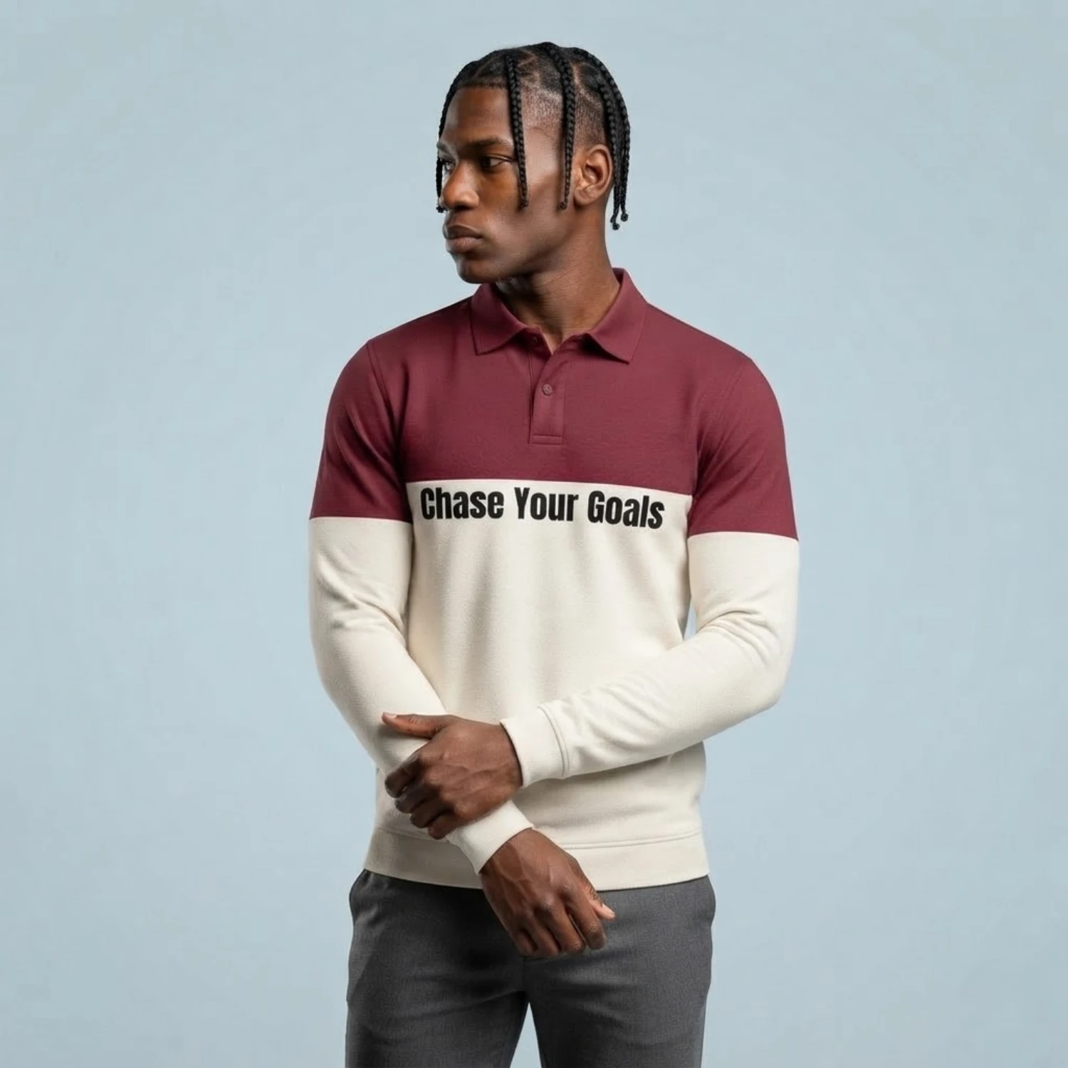 Custom Sublimation Long Sleeve Sport Polo – 180GSM Milk Silk