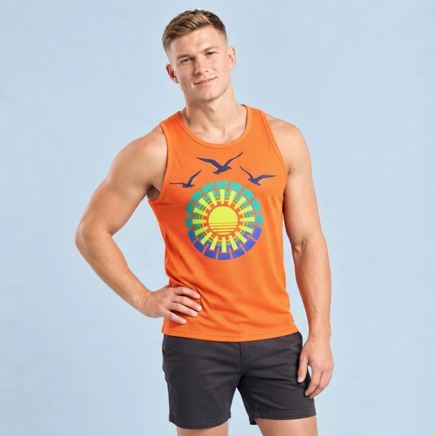 Custom Full Sublimation Lightweight Sweat Tank – 250GSM Looped Pile