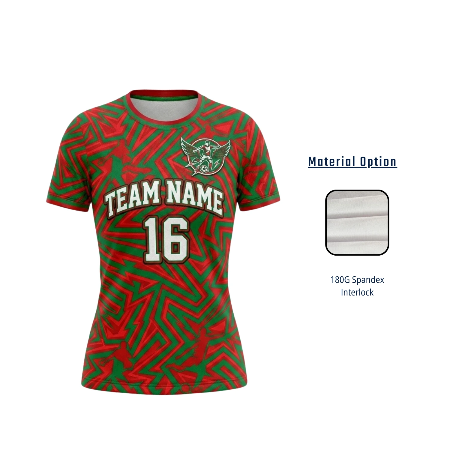 Women's Performance Soccer Jersey – 180G Spandex Interlock