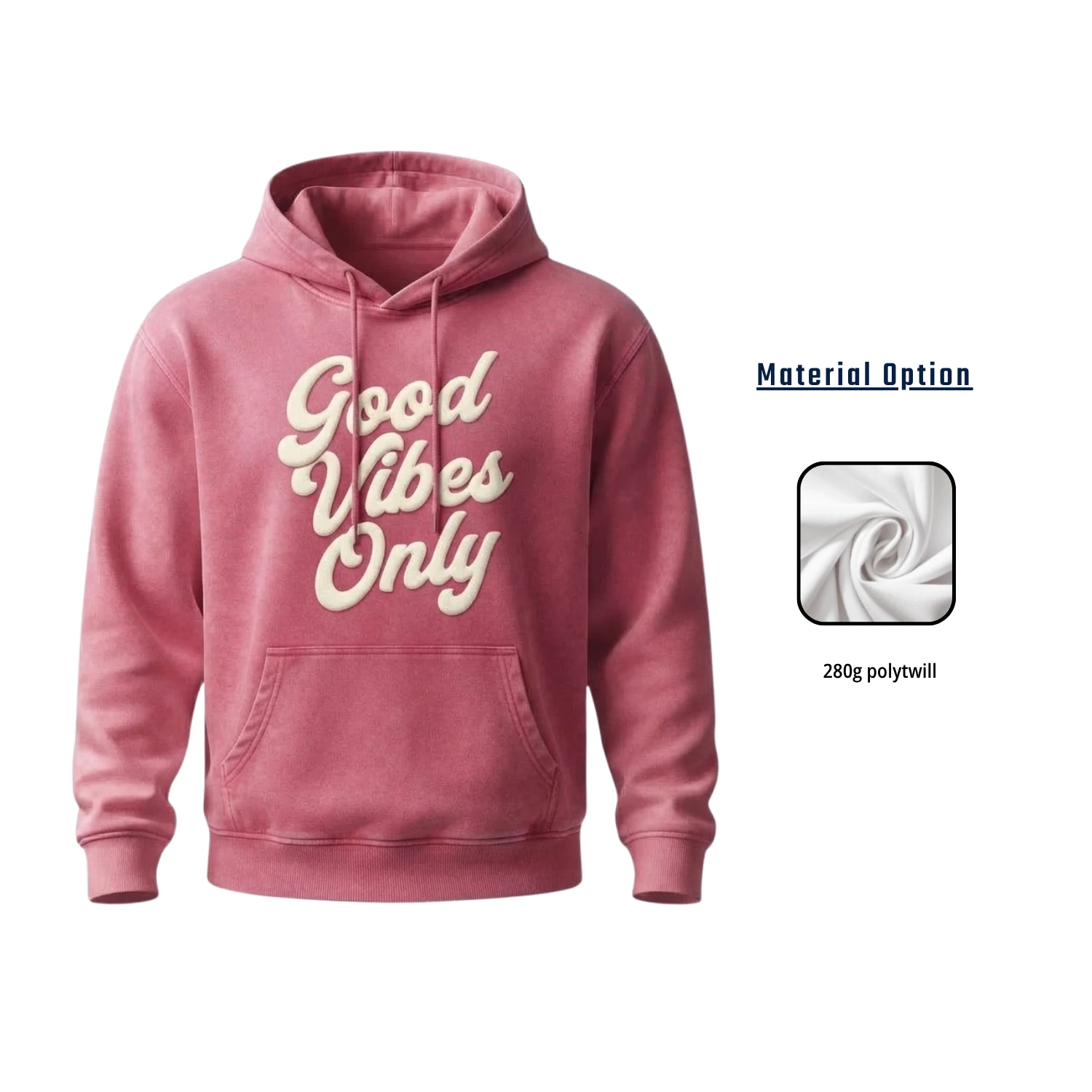 Economy Series 280G Polyester Twill Full Sublimation Hoodie with Kangaroo Pocket