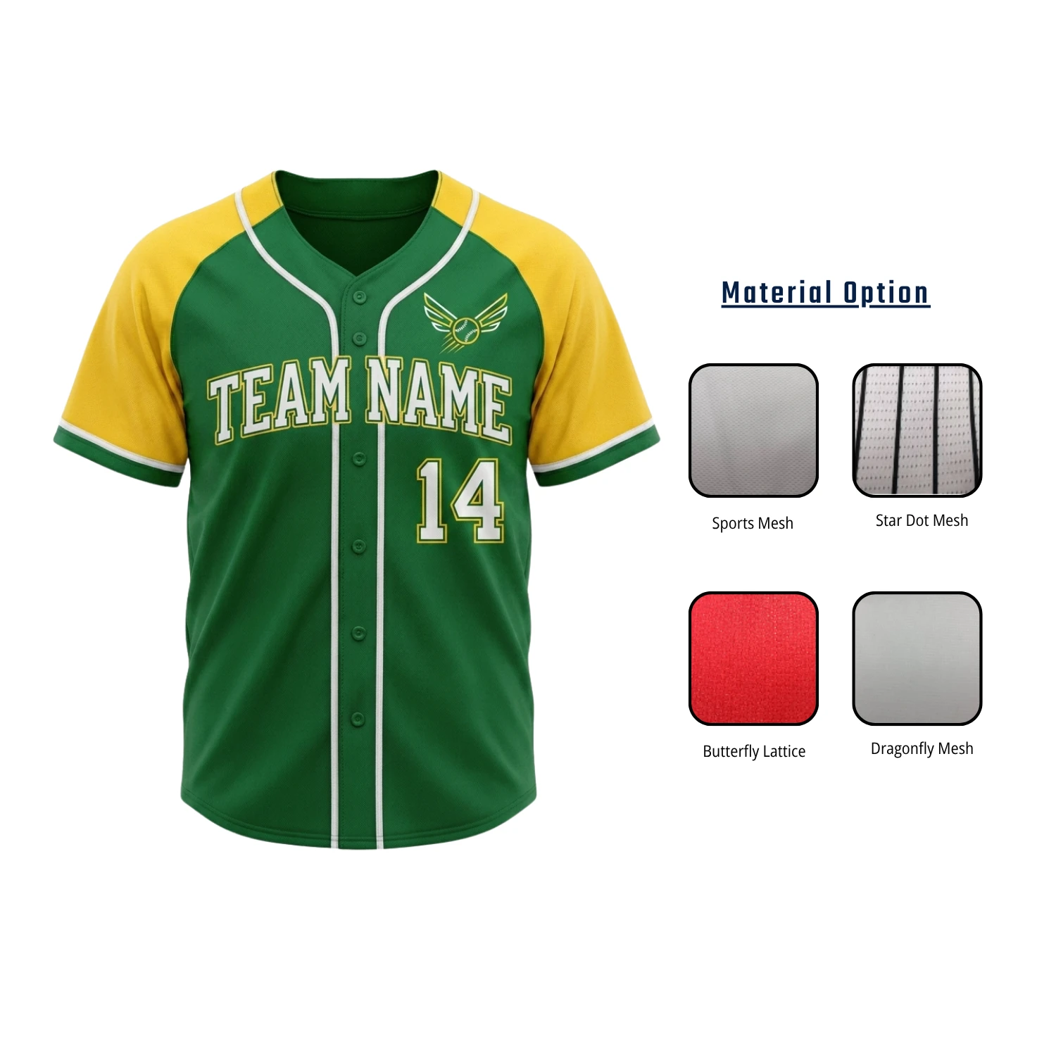 Custom Embroidered Full-Button Baseball Jersey