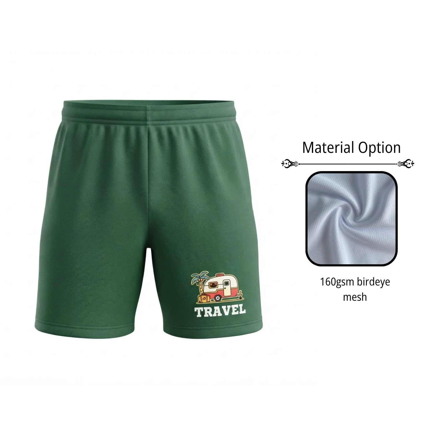 Unisex Coolmax Performance Shorts – 160G Birdseye Mesh