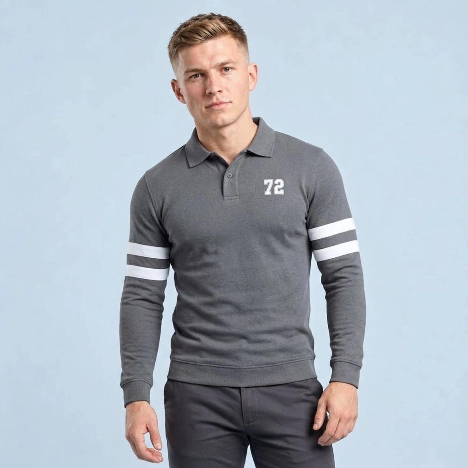 Custom 180gsm poly-cottony Long Sleeve Polo Shirt