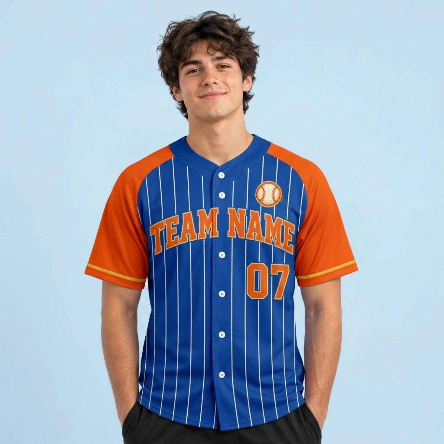 Custom Sublimated & Embroidered Full-Button Baseball Jersey