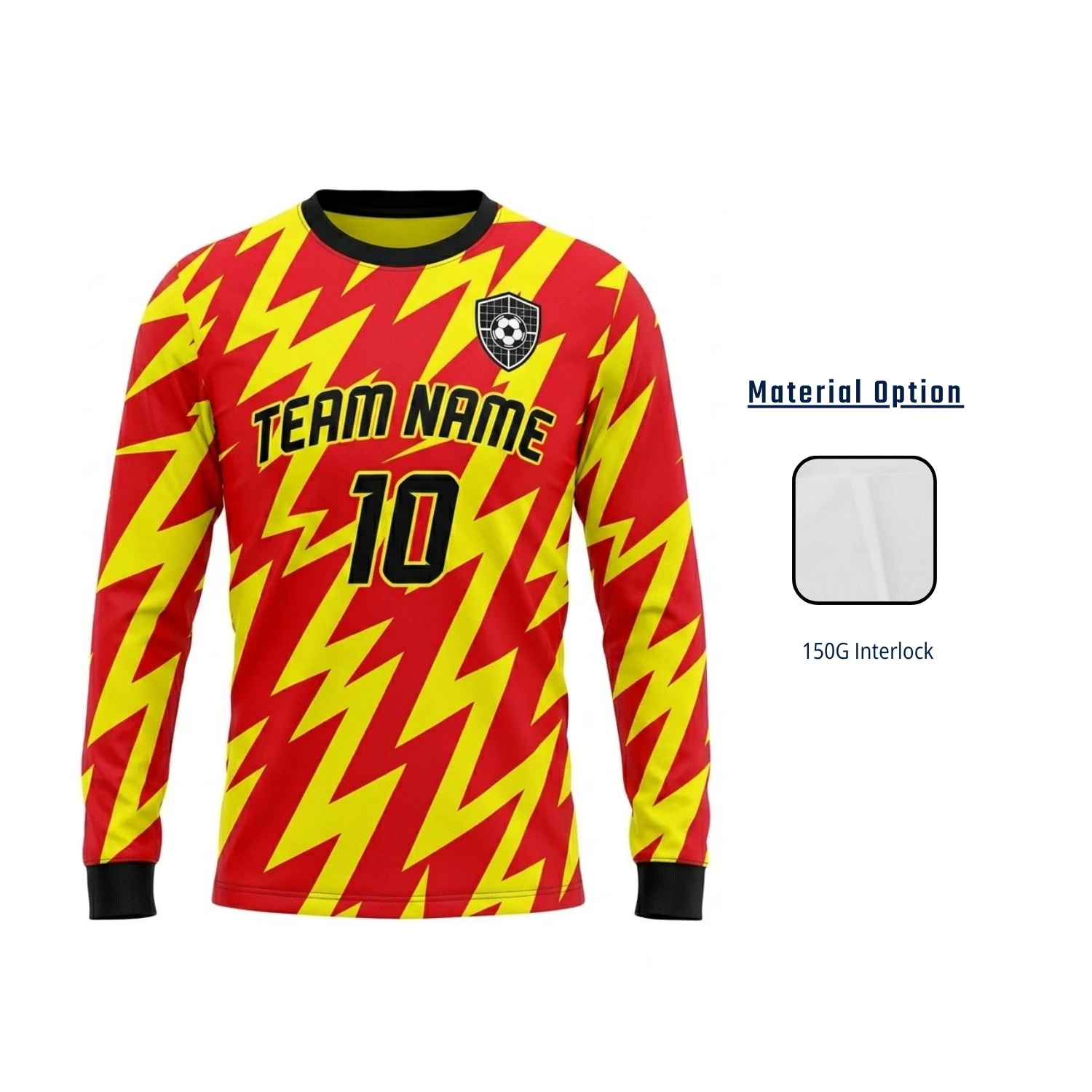 Long Sleeve Soccer Jersey with 150G Interlock