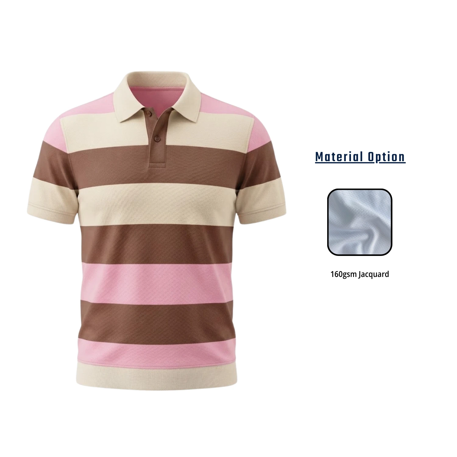 Men’s Jacquard Sublimation Short Sleeve Golf Polo Shirt