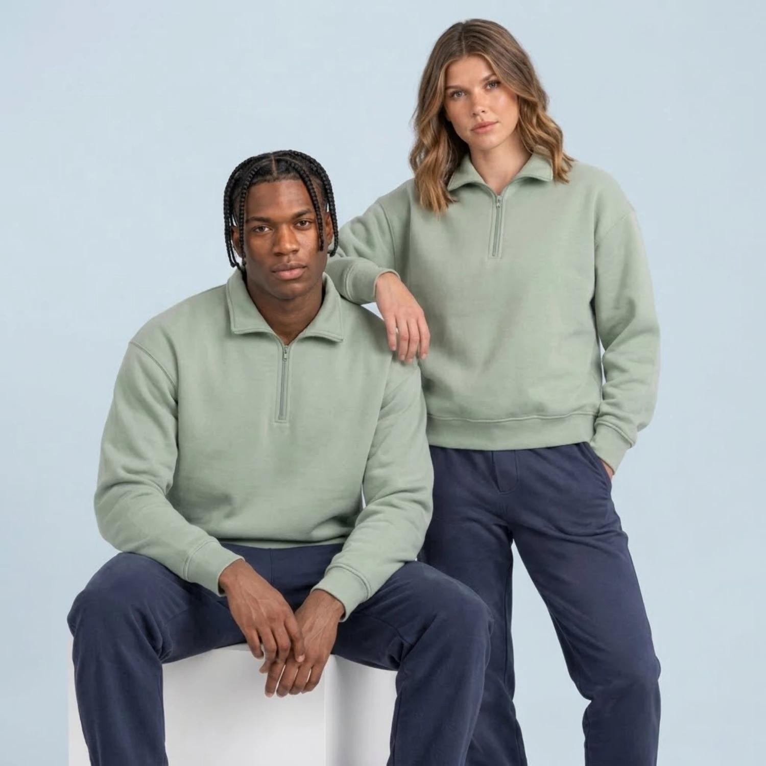 150G Pinhole Fabric Quarter Zip Pullover