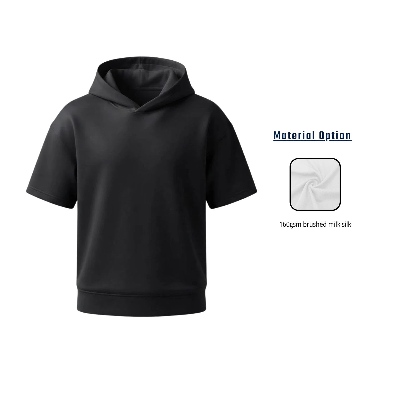 Custom Full Sublimation 160G Brushed Milk Silk Short Sleeve Hooded T-Shirt