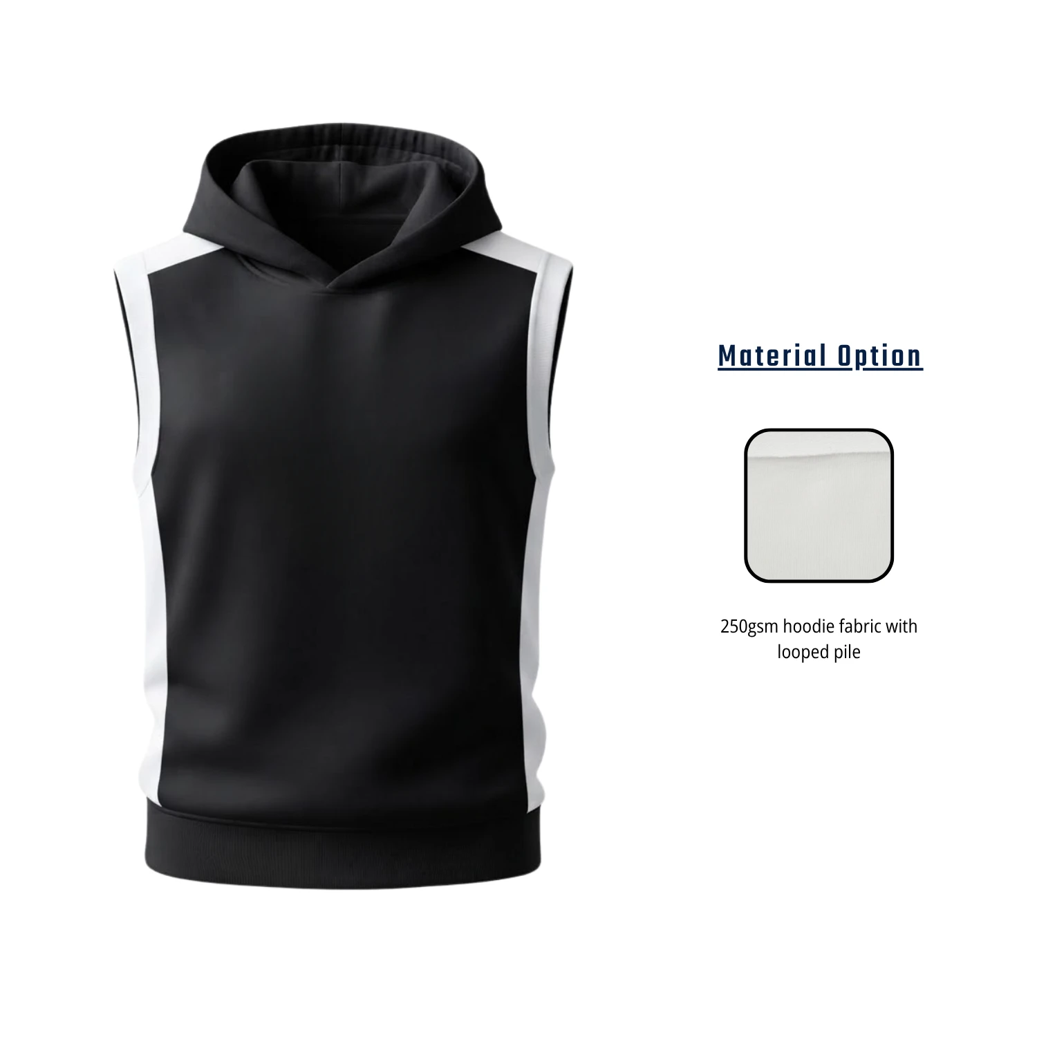 Custom Full Sublimation 250G Lightweight Sleeveless Hooded T-Shirt