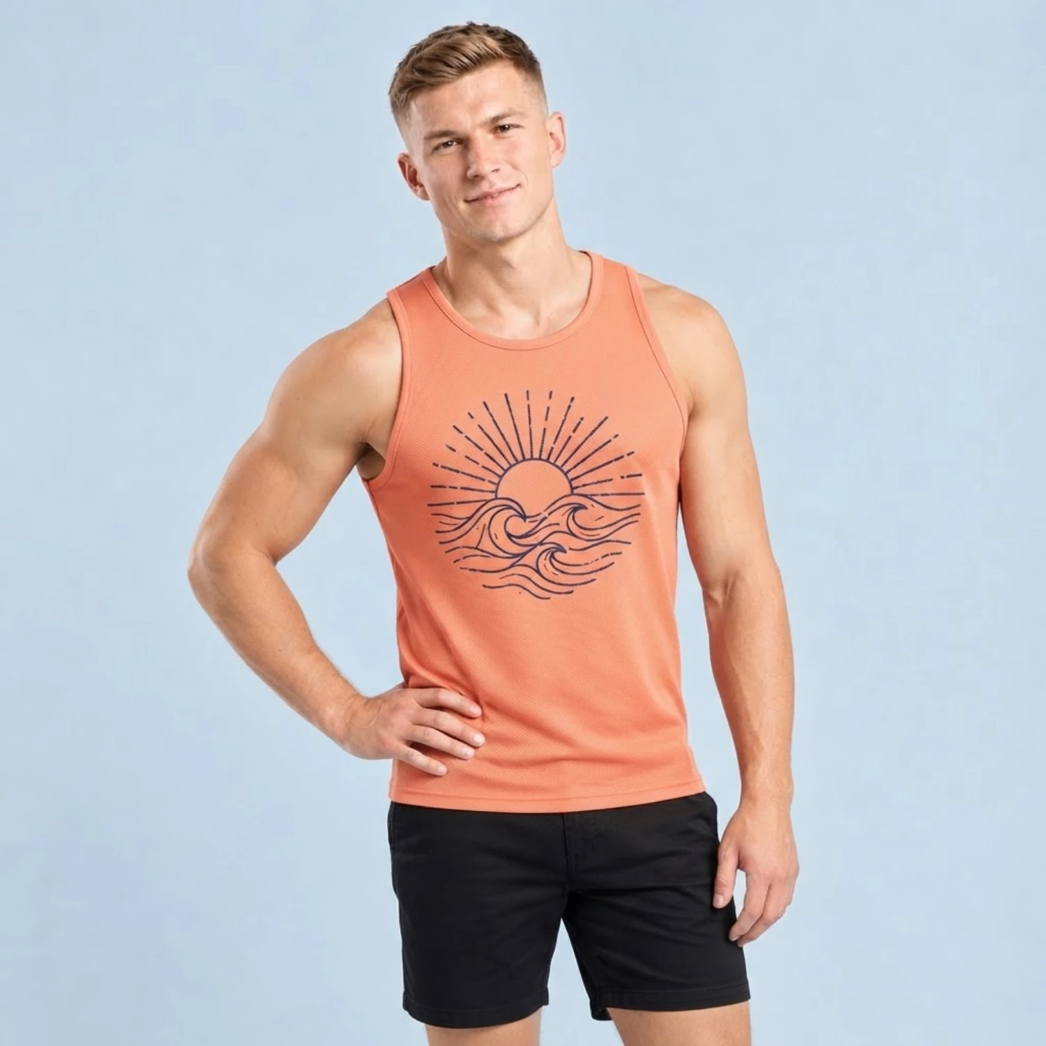 Cotton-Feel Sublimation Sleeveless T-Shirt – Custom 180GSM Poly-Cottony