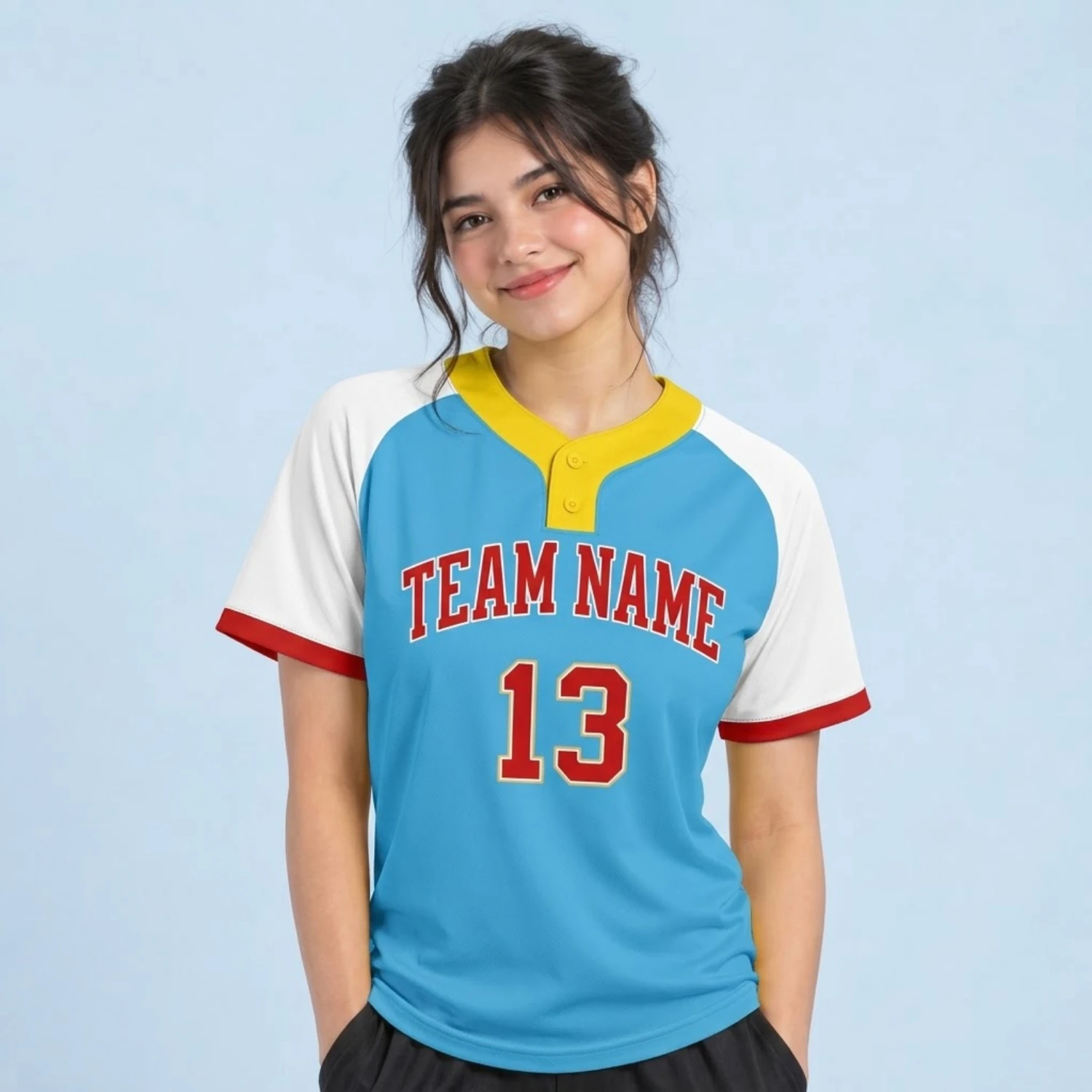 Custom Women’s 2-Button Baseball Jersey