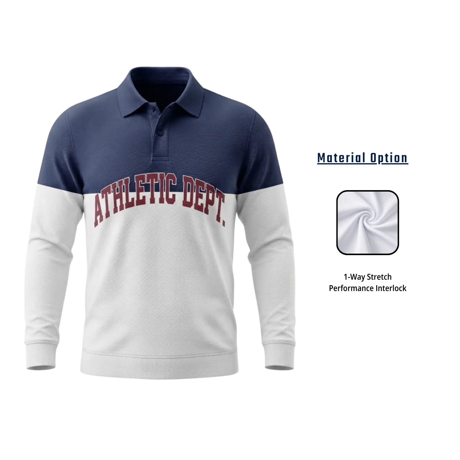 Custom Full Sublimation Long Sleeve Sports Polo Shirt – 150gsm Performance