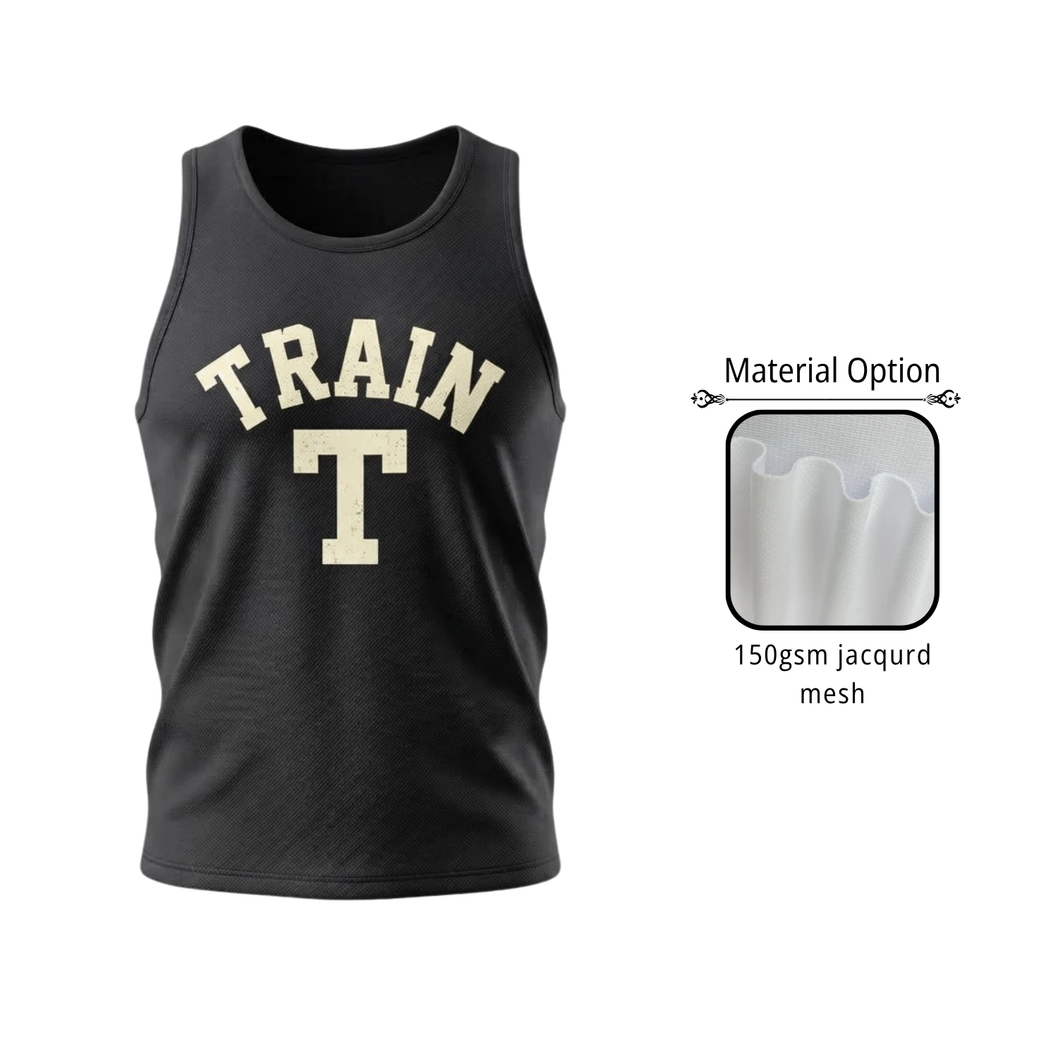 Custom Sublimation Jacquard Mesh Classic Tank Top with 150GSM Jacquard Mesh