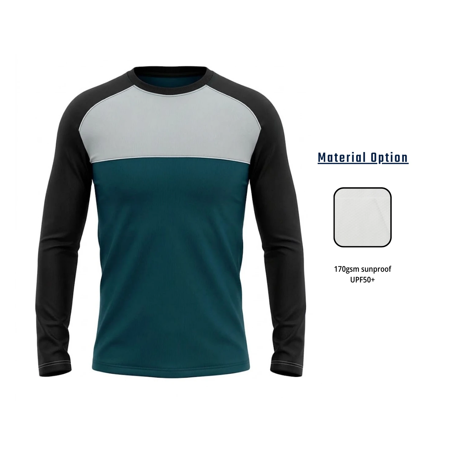 Custom UPF50+ Long Sleeve T-Shirt | 170GSM Stretch Sun