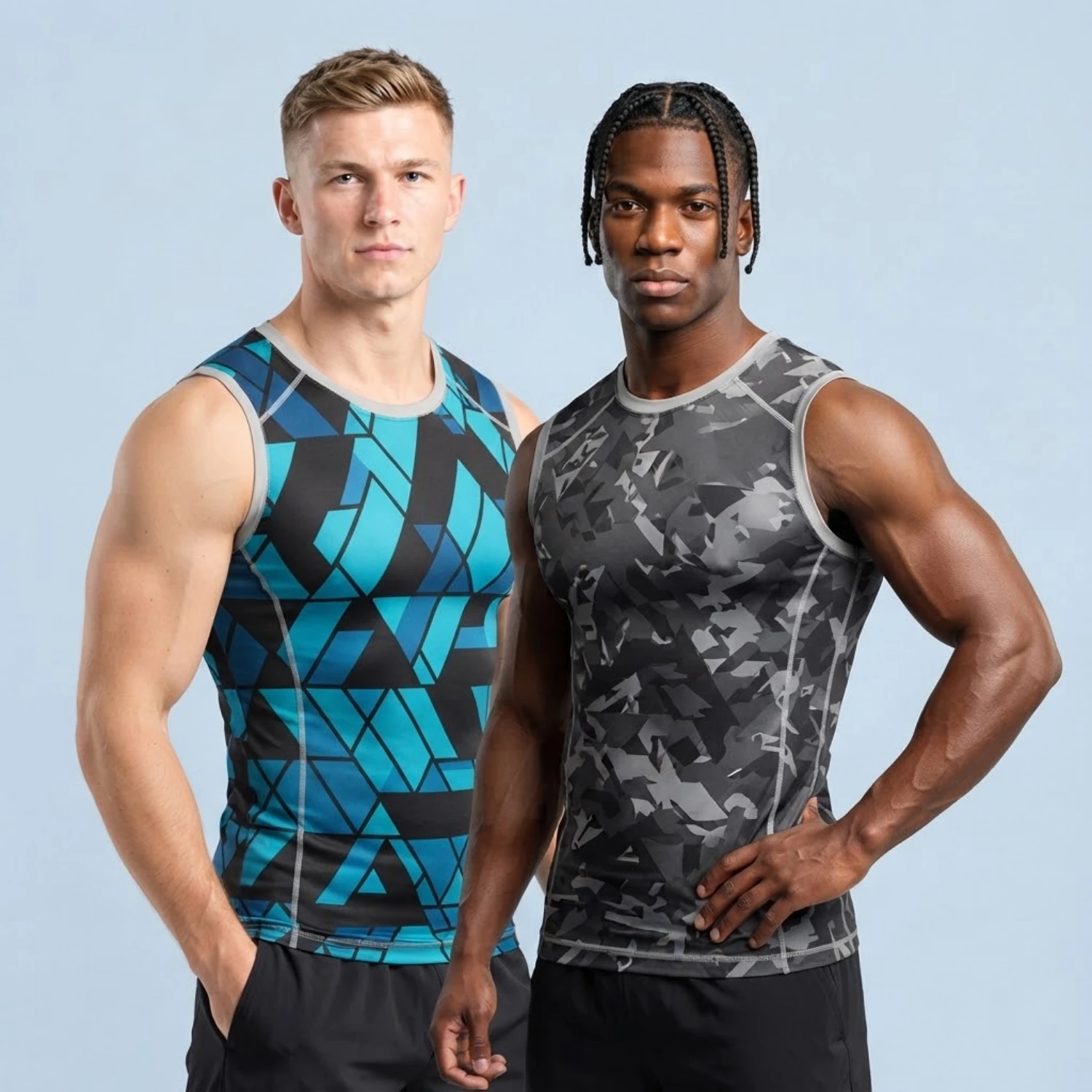 Custom Sublimation Sleeveless Compression T-Shirt